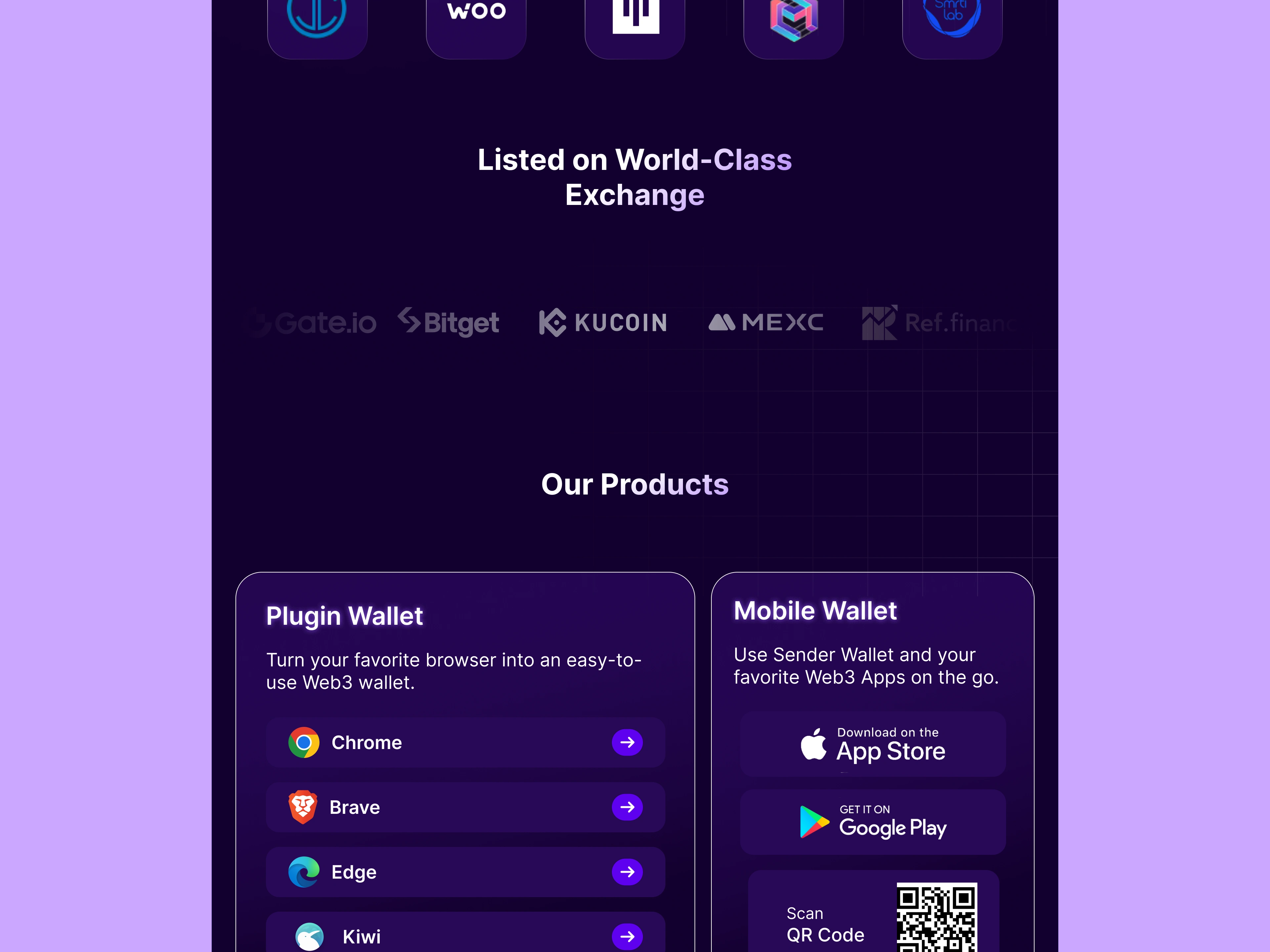 Listings and Product Section