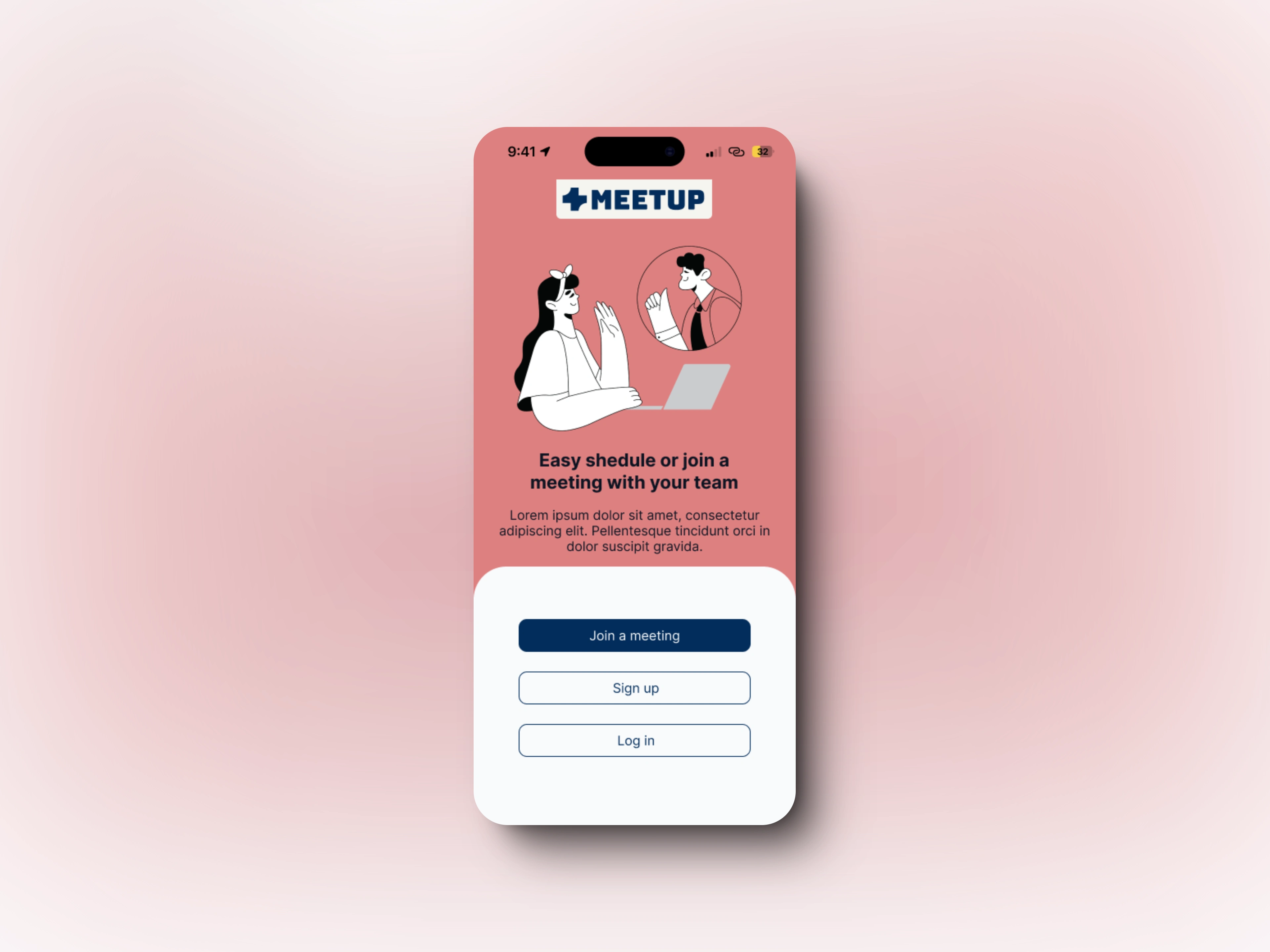 Welcome screen