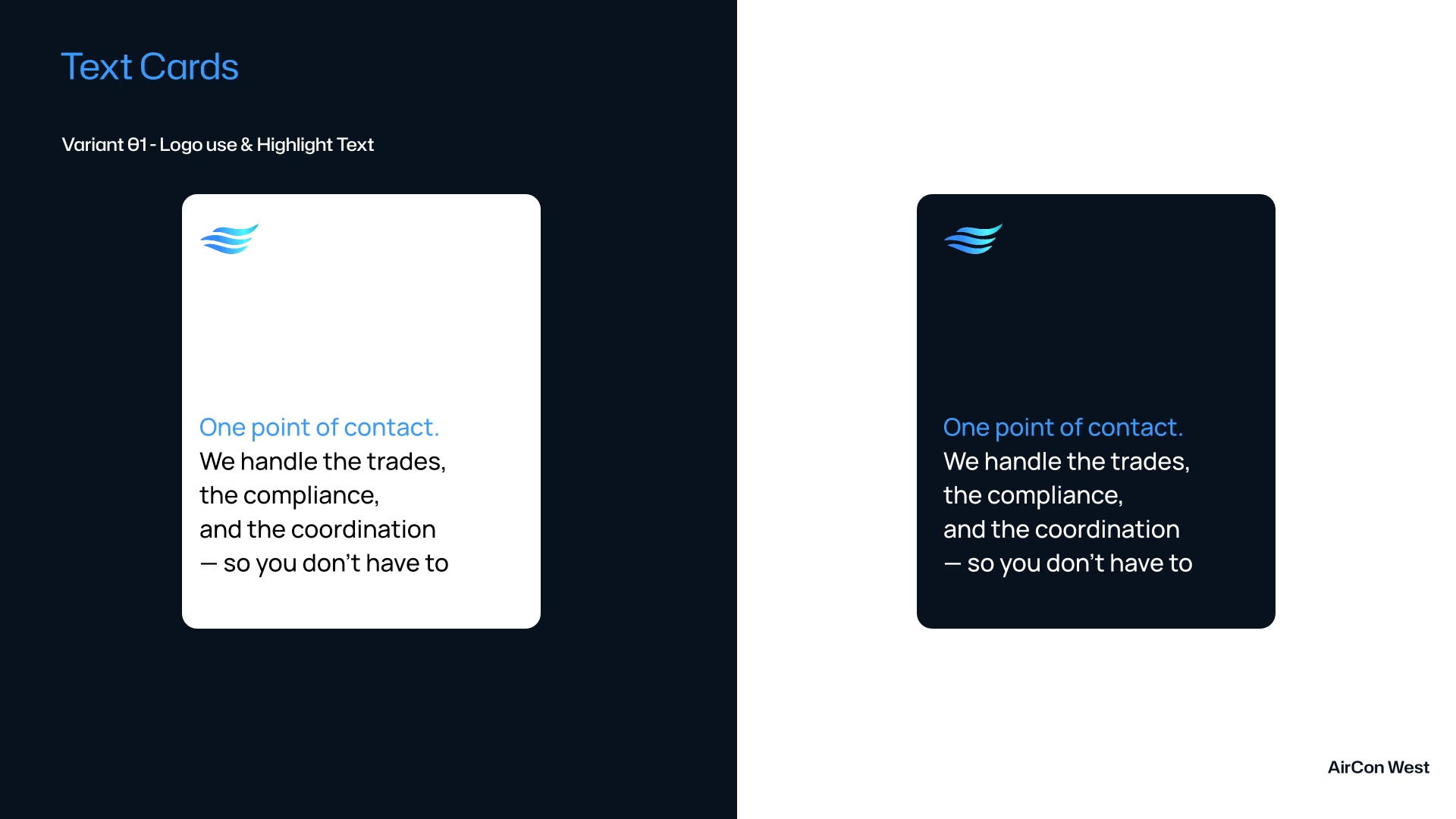 Card Components with Text Only + Highlight