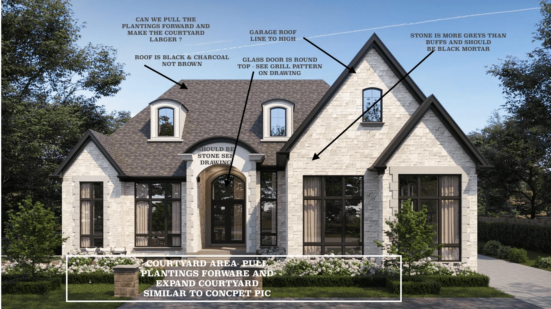 Draft 3D Rendering with required revisions from architectural firm