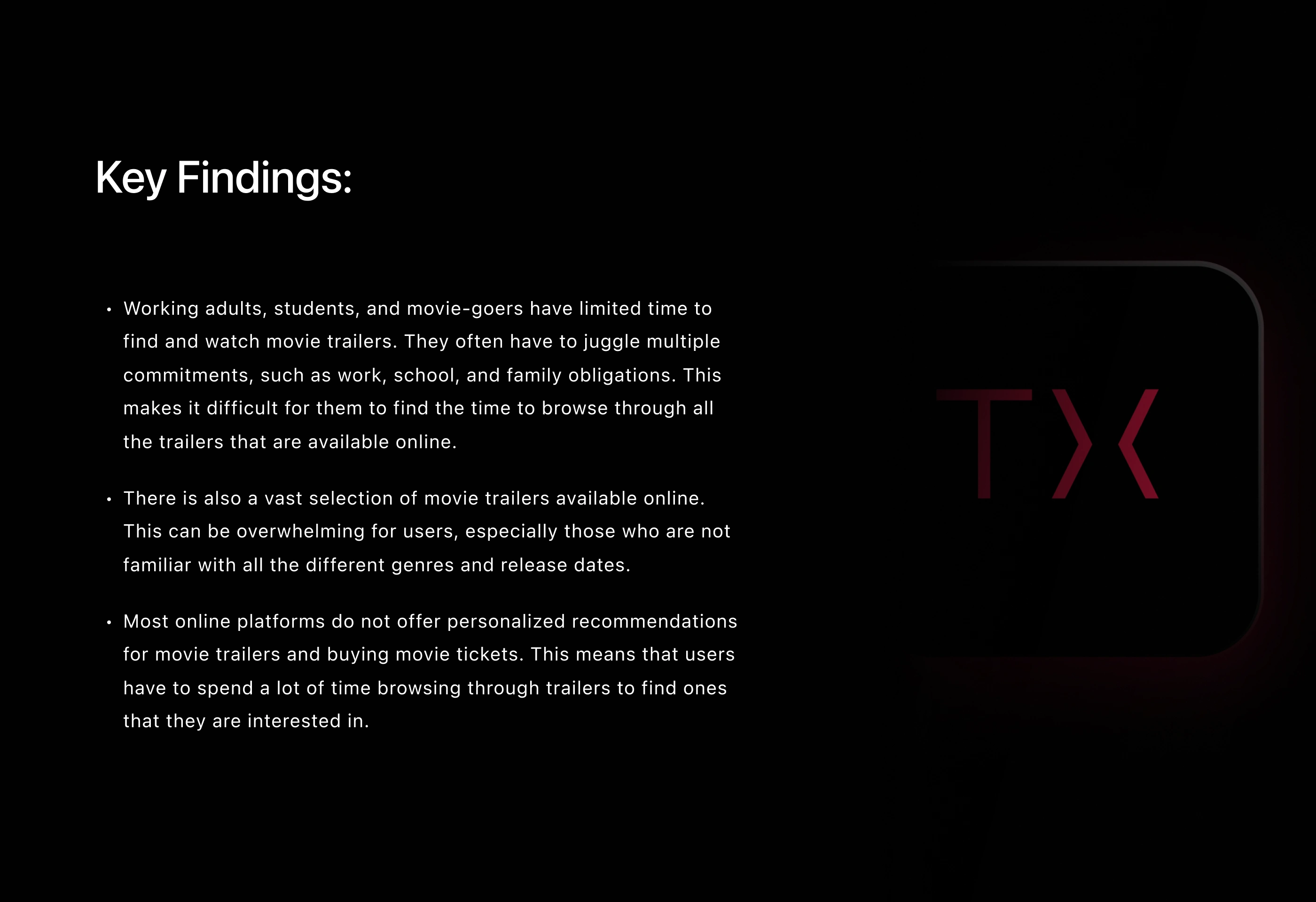 Trailix is a dedicated mobile application for previewing movie trailers, targeted to help Movie goers discover new cinematic Movie Trailers and offers an uncomplicated method for pre-booking tickets

