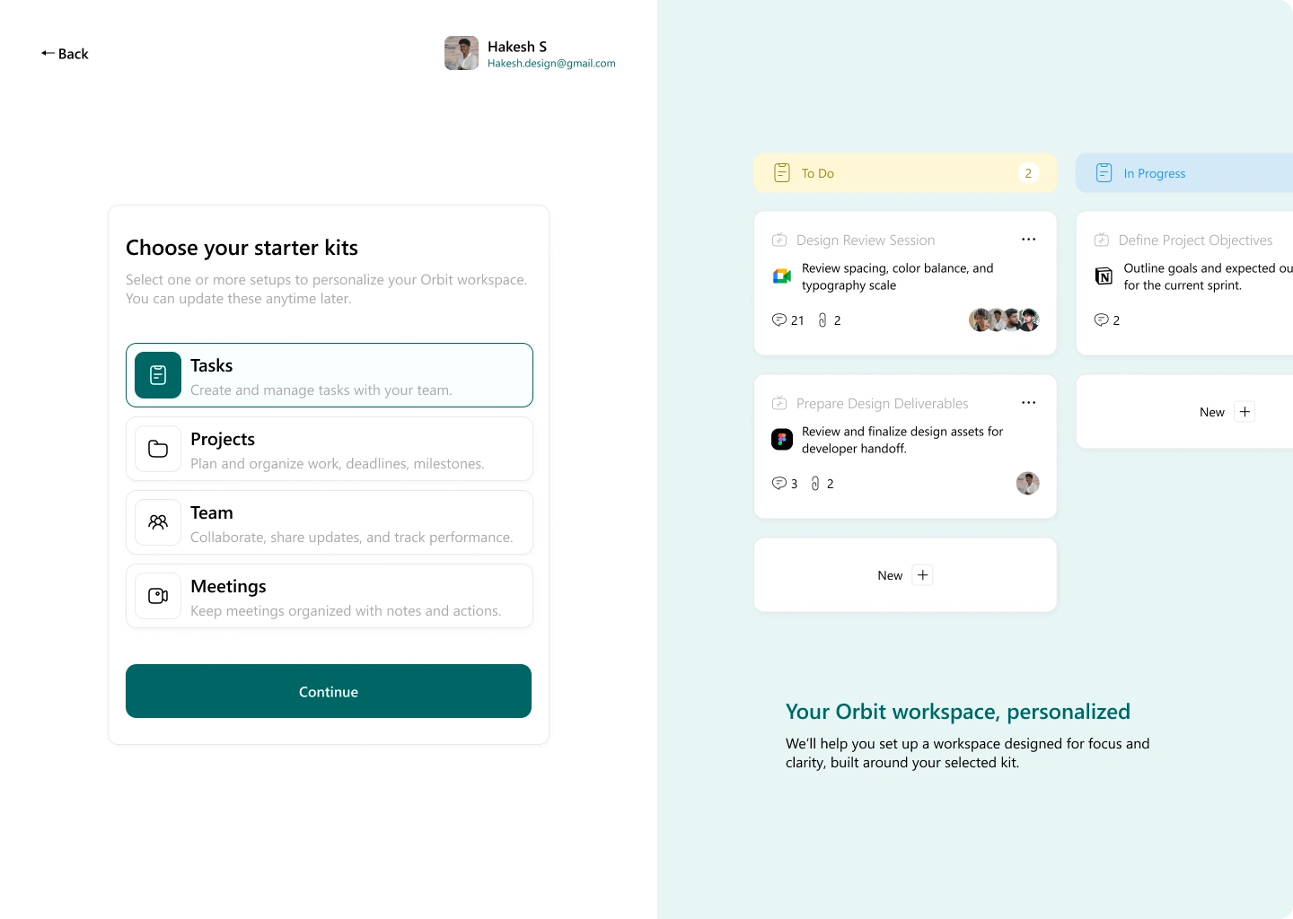 Setting up workspace