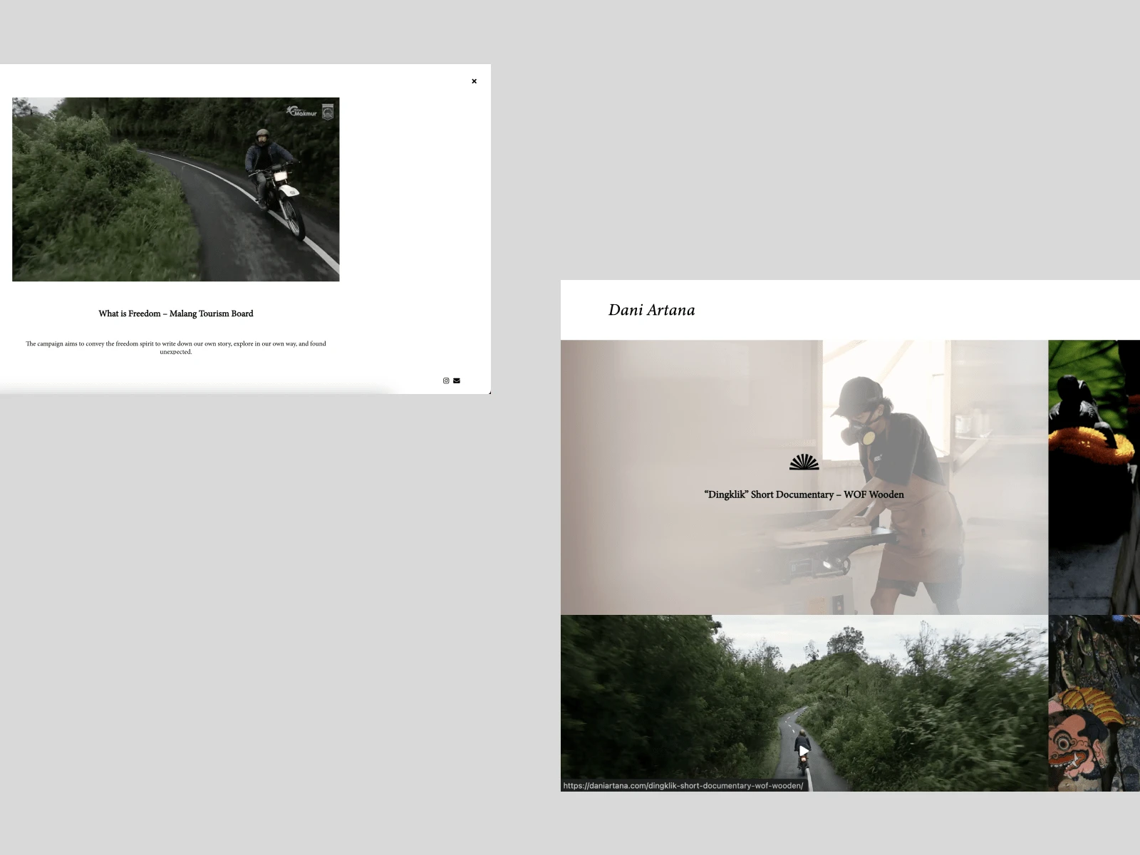 Projects Page - Desktop View