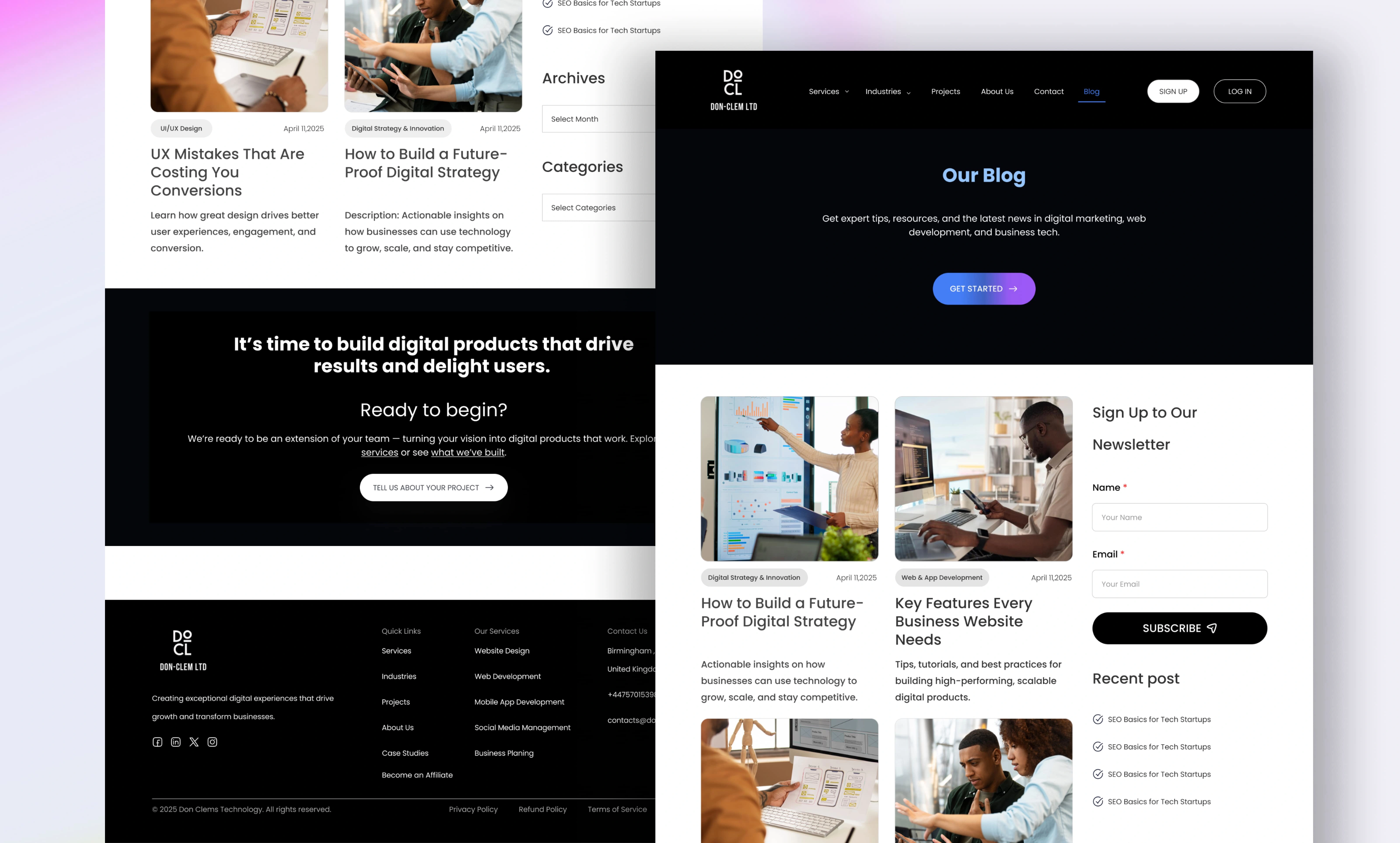 Overview of Blog Page