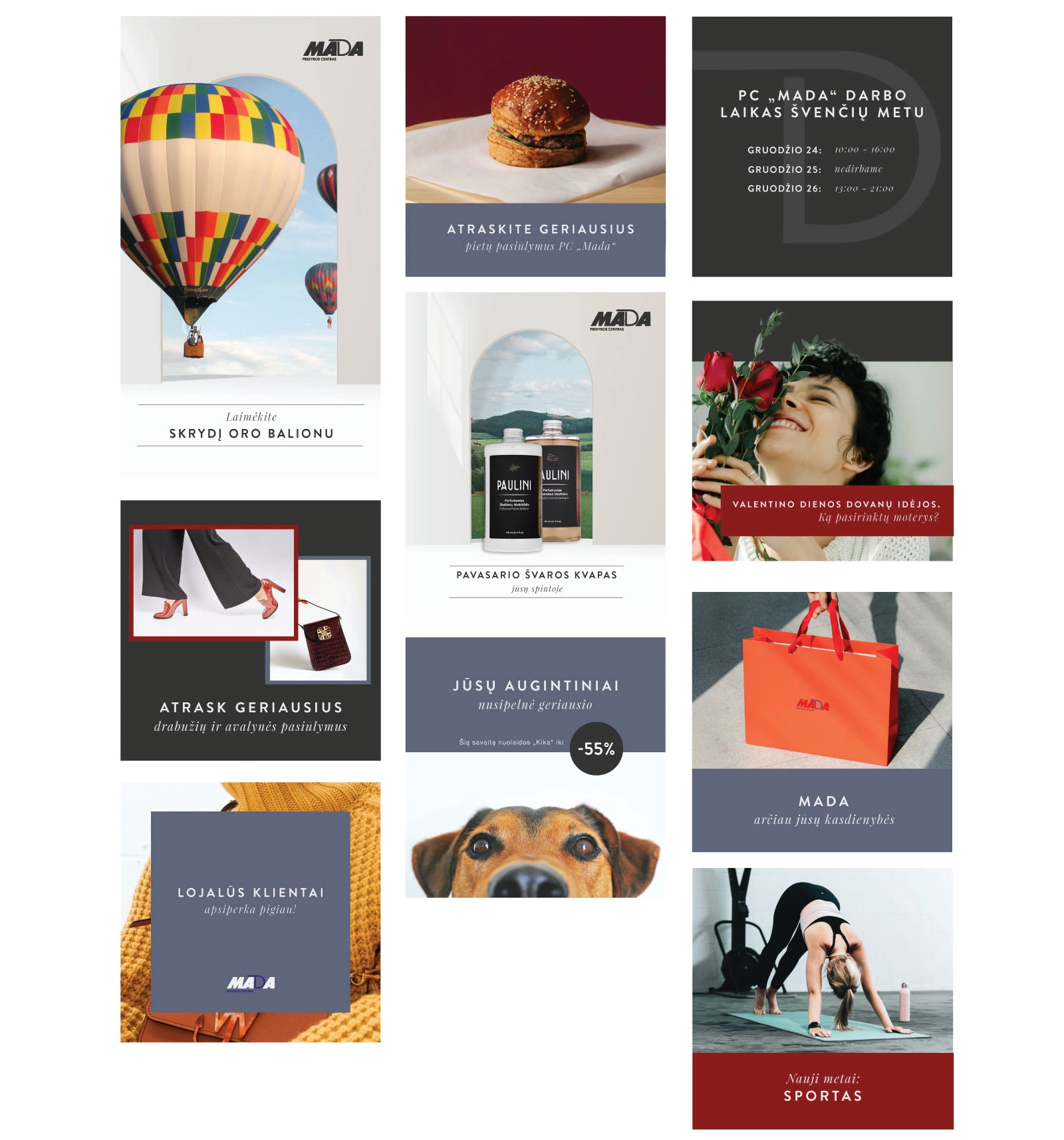 Instagram presence presented in Lithuanian. 