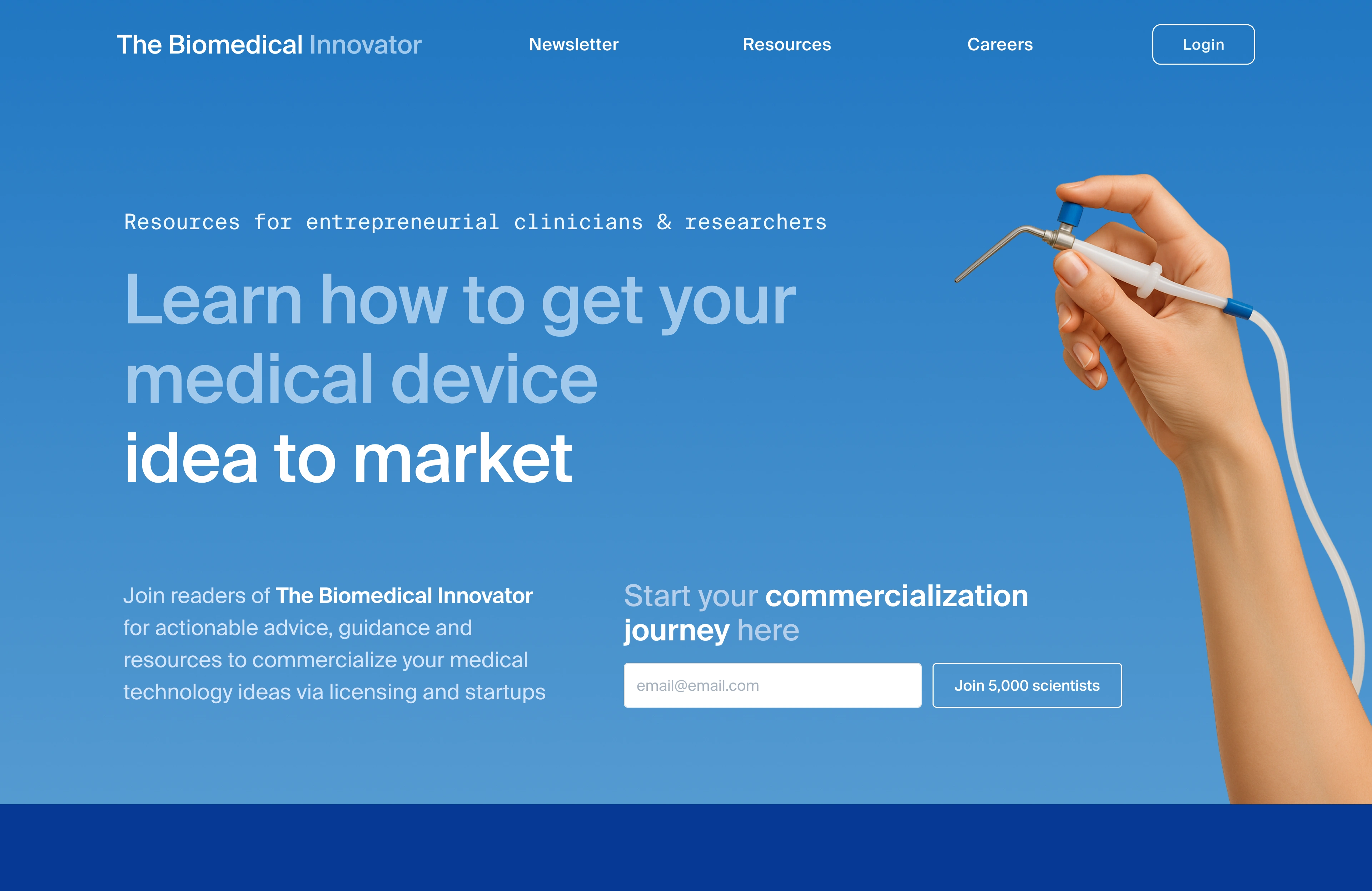 Version 2: The client had a copy-heavy landing page, and wanted to see how the page would look with minimal photography to reduce distraction. I opted for the shade of blue and typography to convey something simple and professional. 