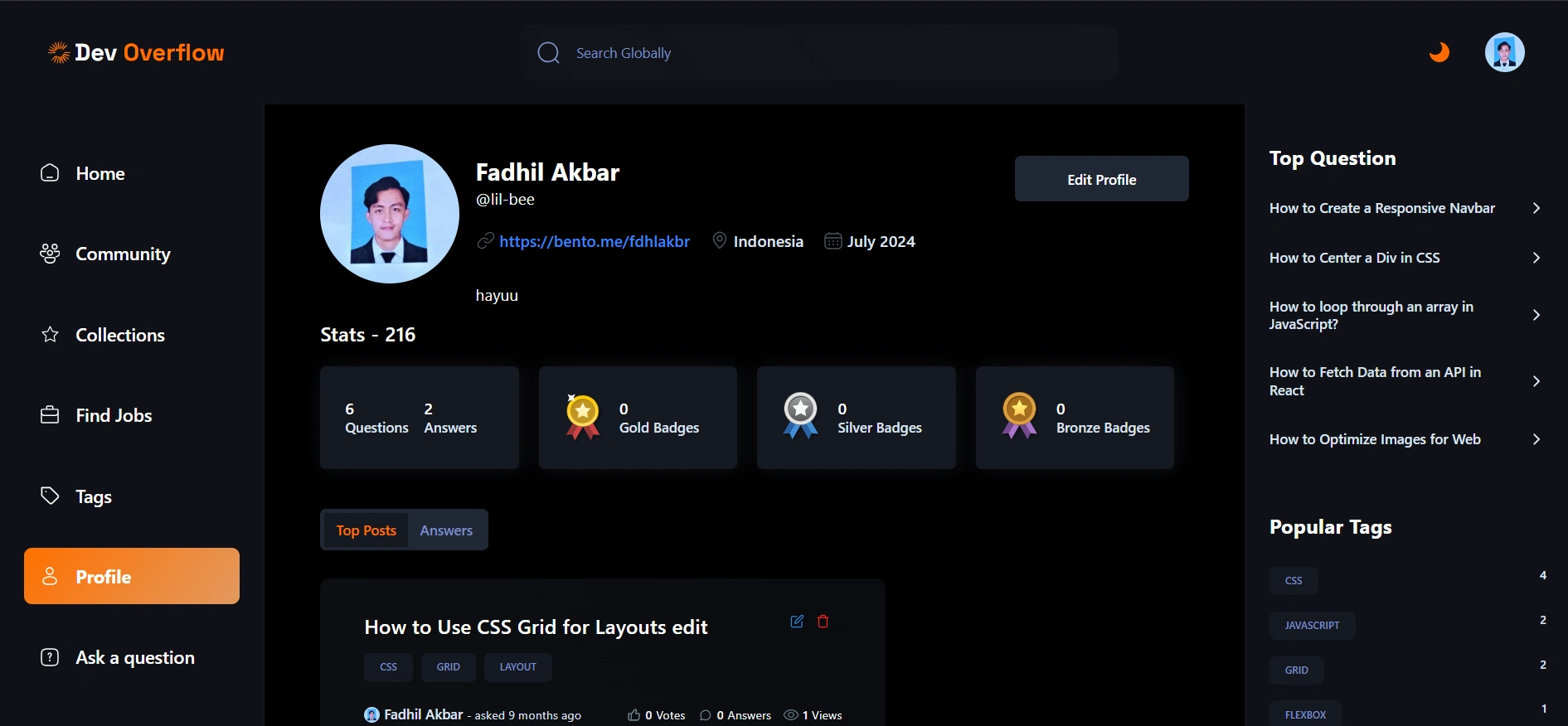 Profile Section