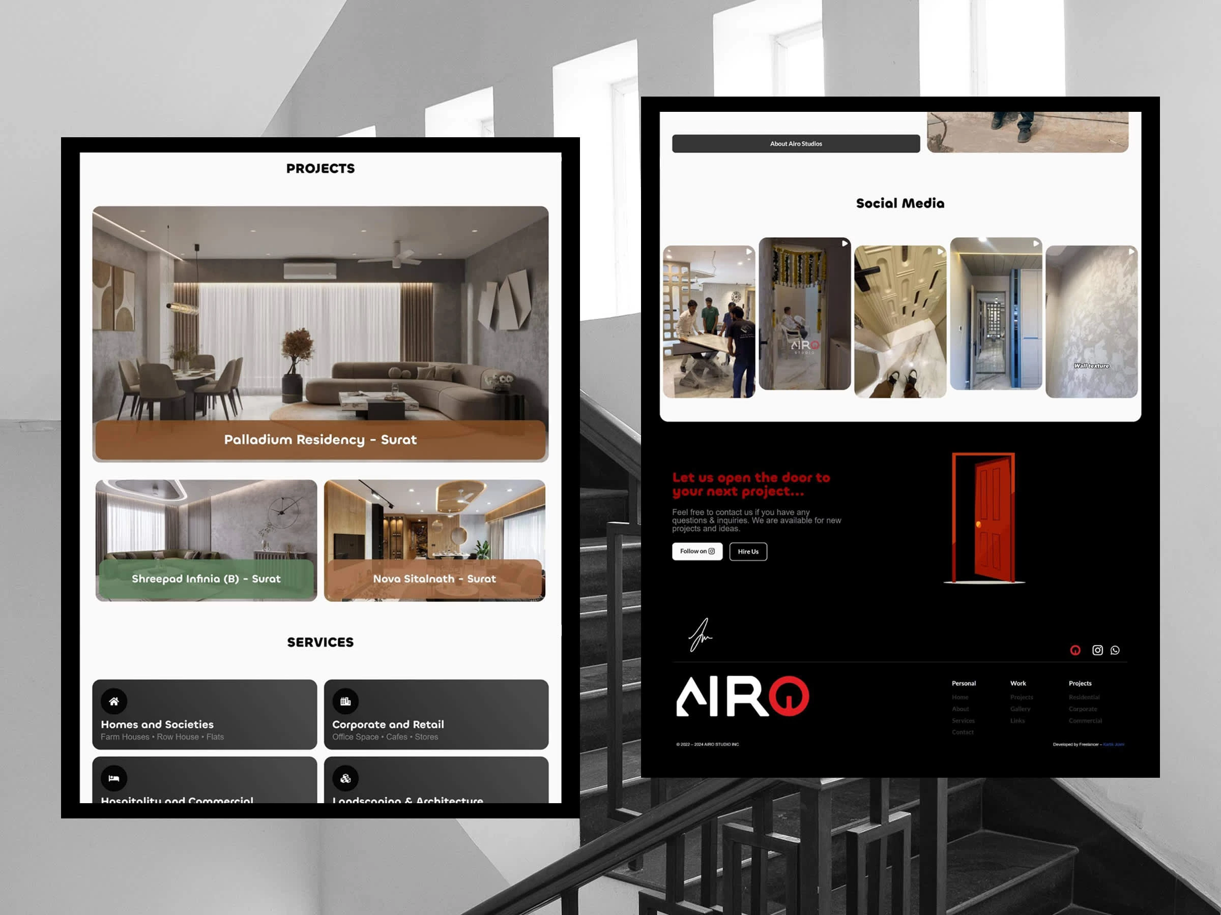Home page screenshots