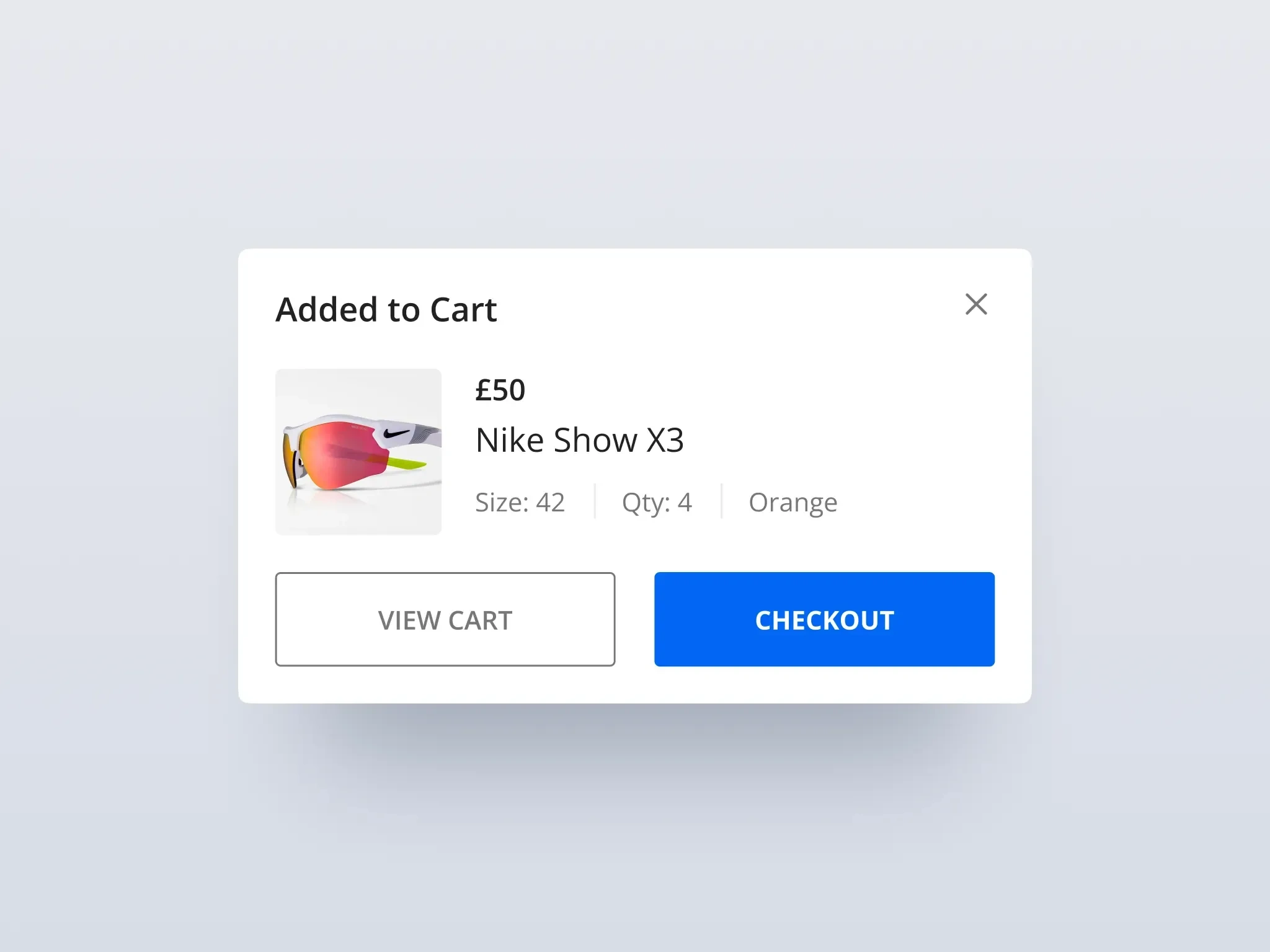 Add to Cart modal