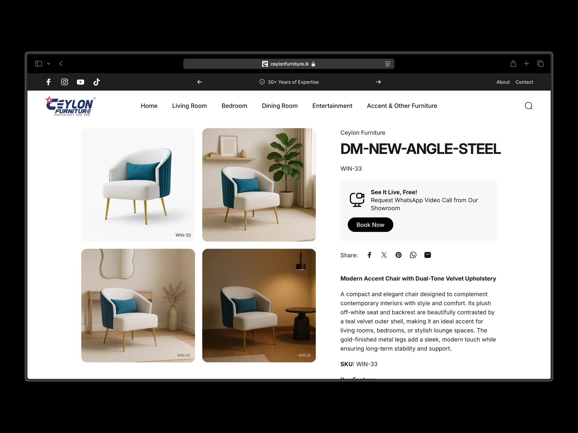 Ceylon Furniture Single Product Page