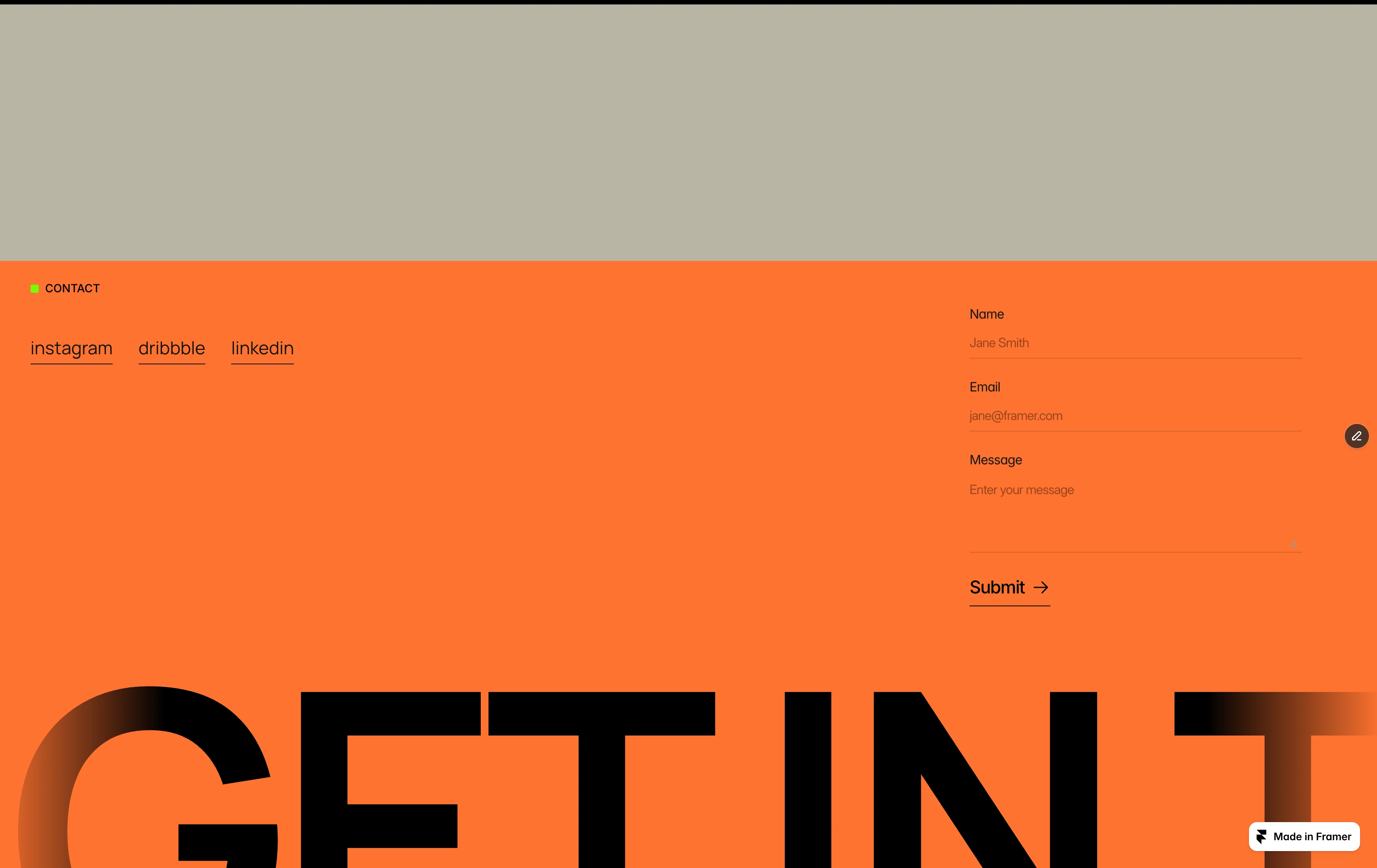 Contact Get in touch section