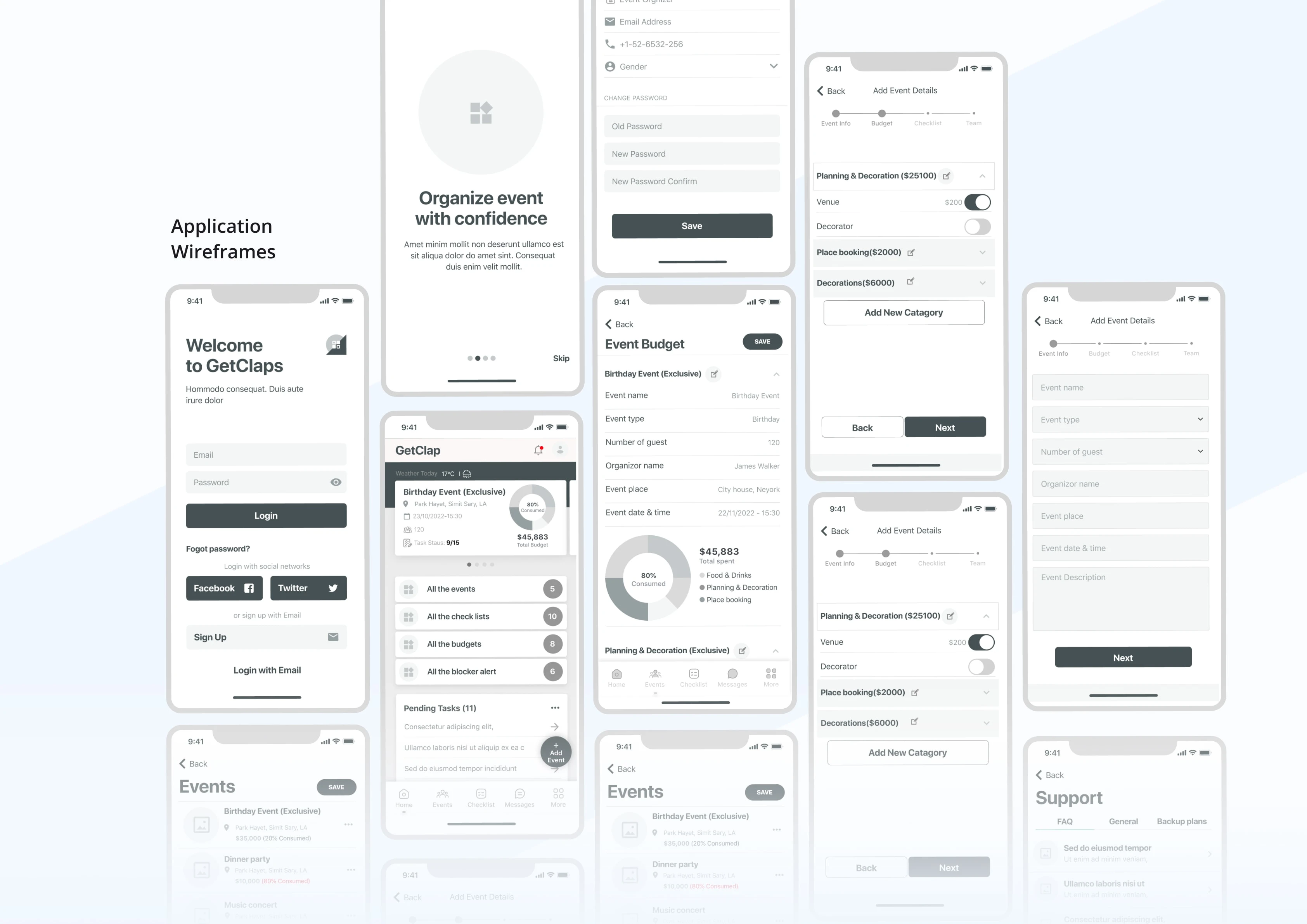 Mobile Application Wireframes