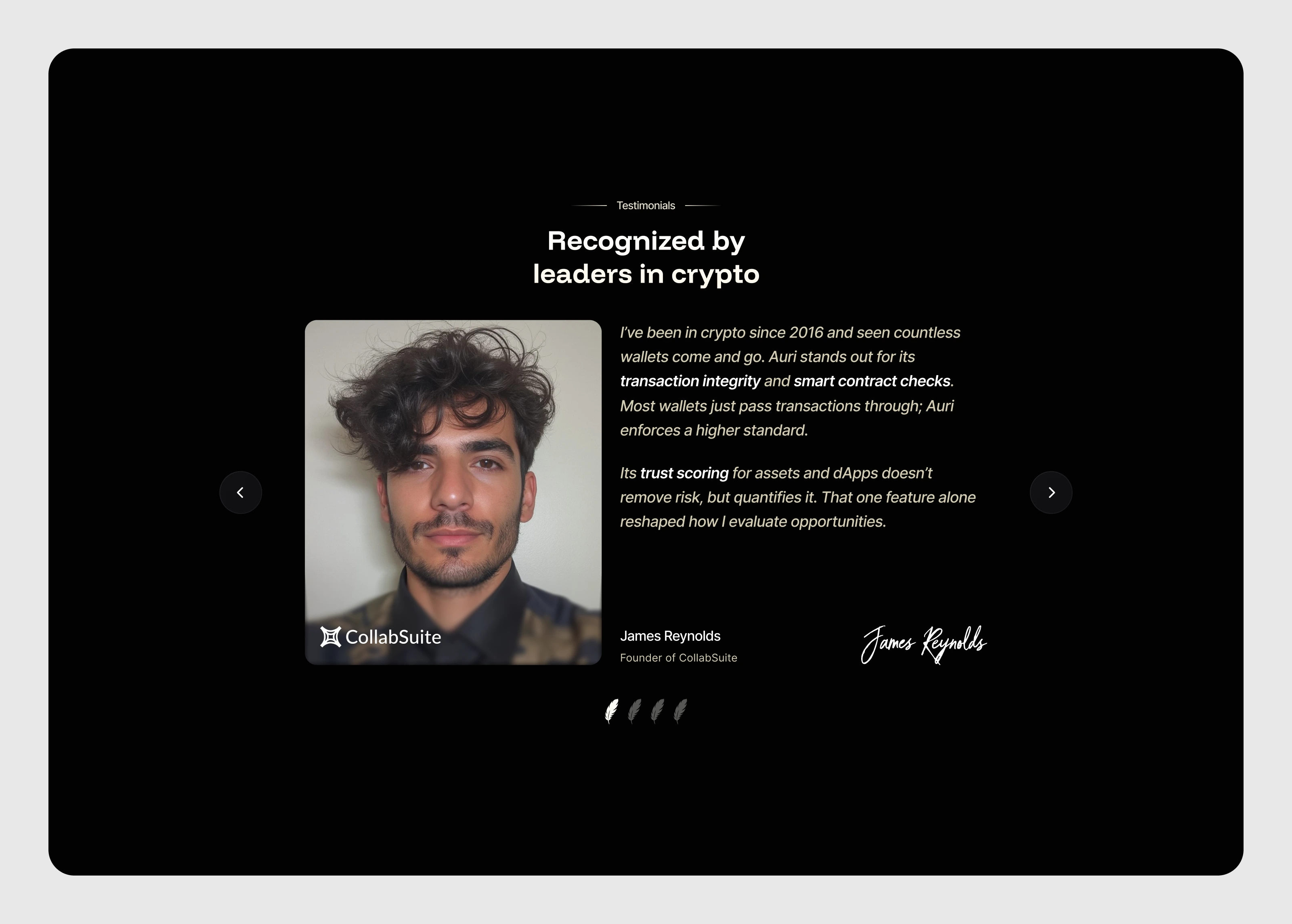 Testimonials section