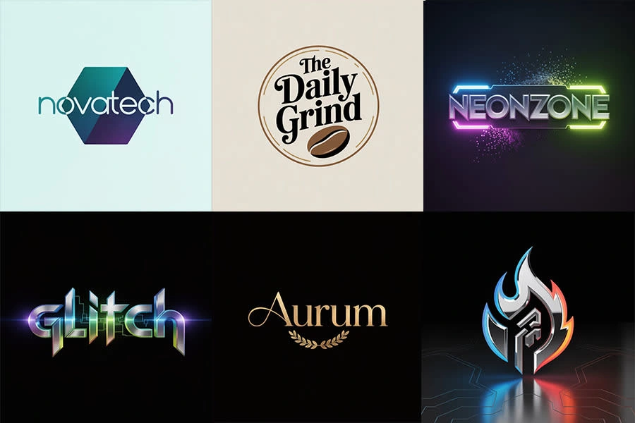 3D and minimalist coloful logo