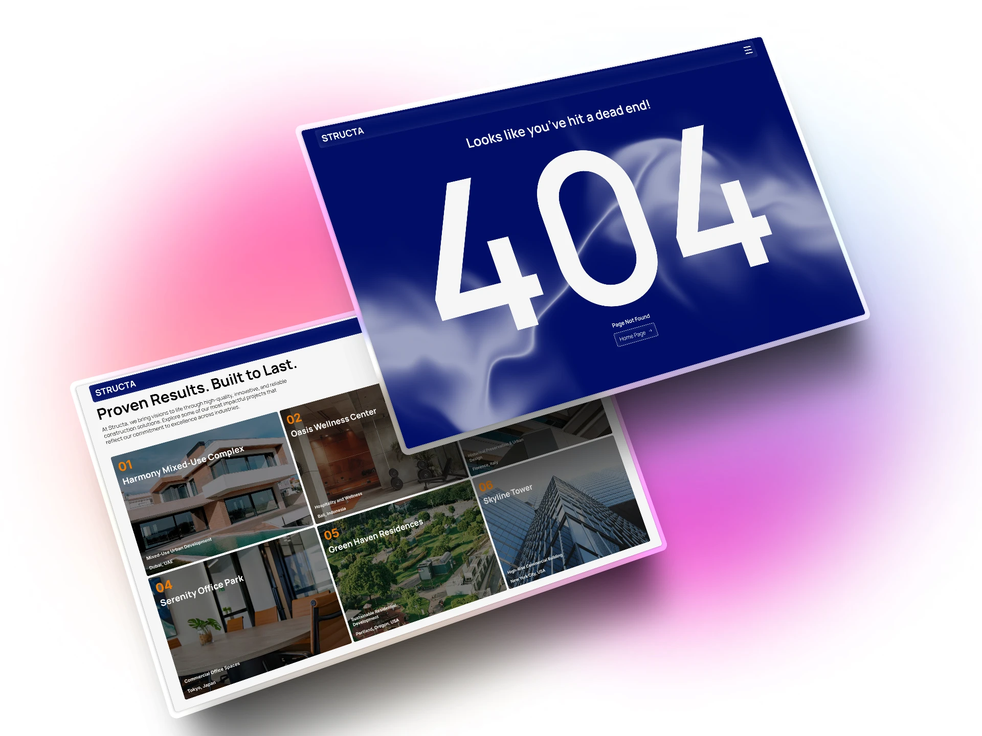 Projects Page & Custom 404 Page