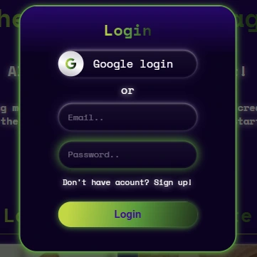 Sign up / Login