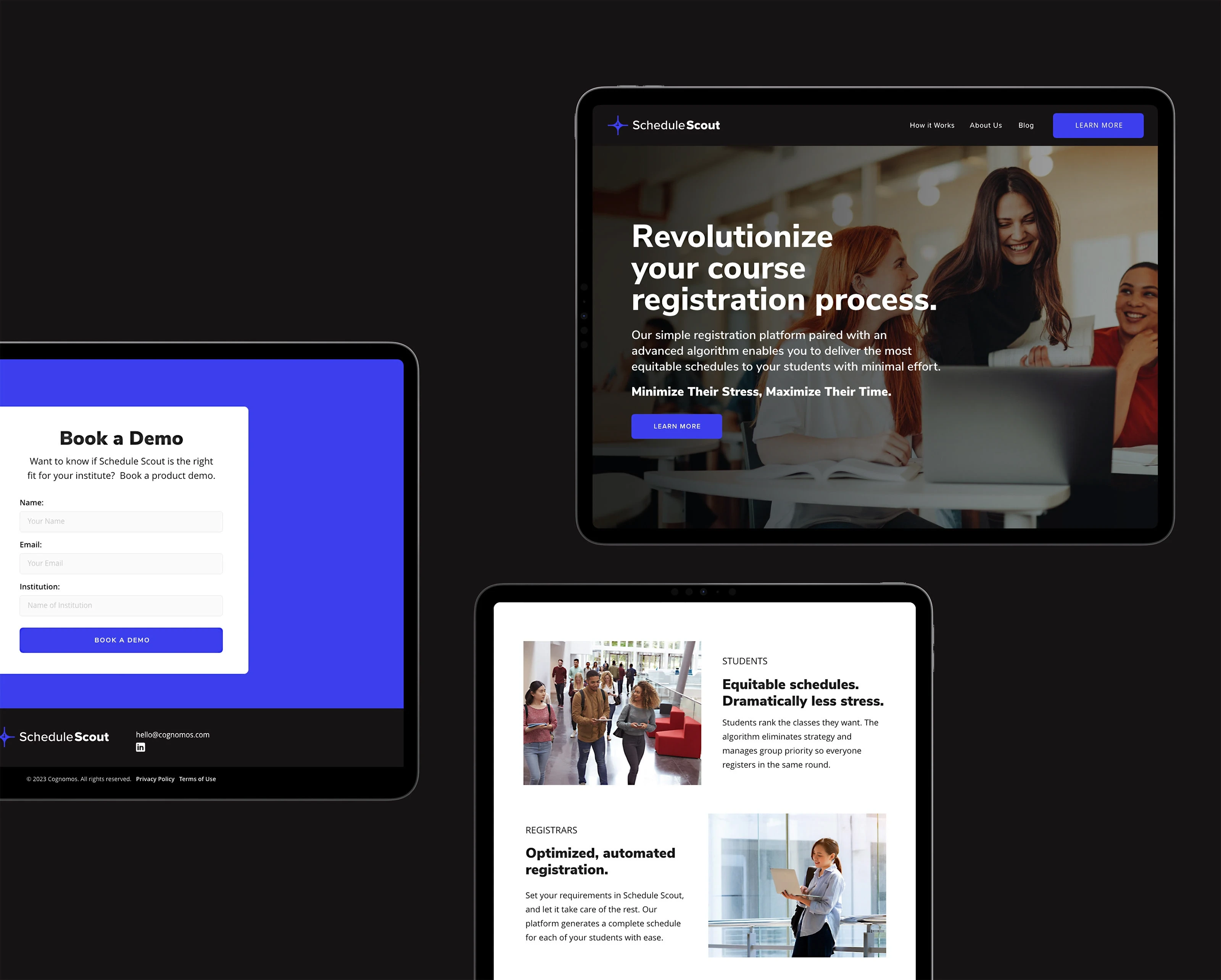 Website design. Desktop view.