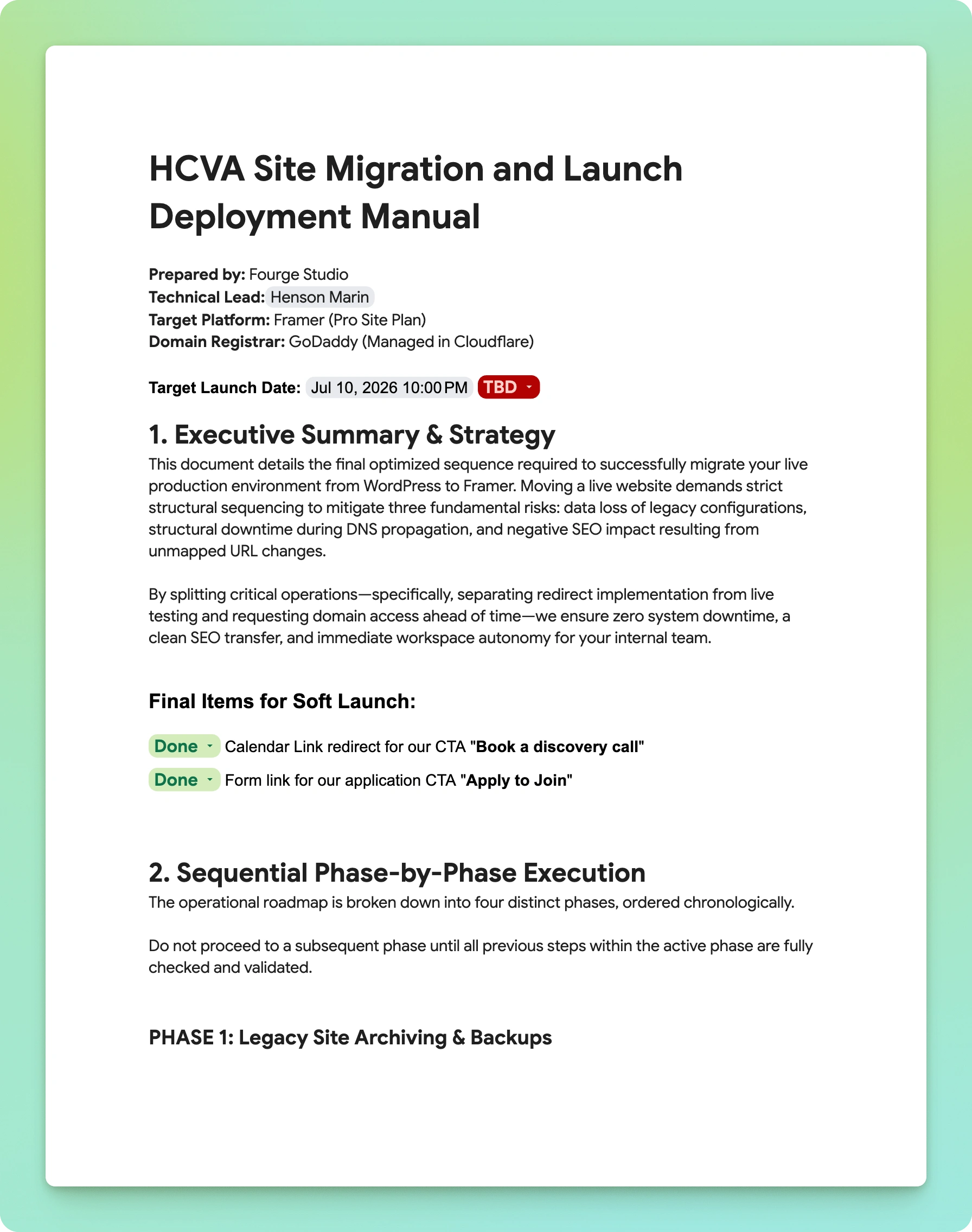 Dedicated Launch Plan