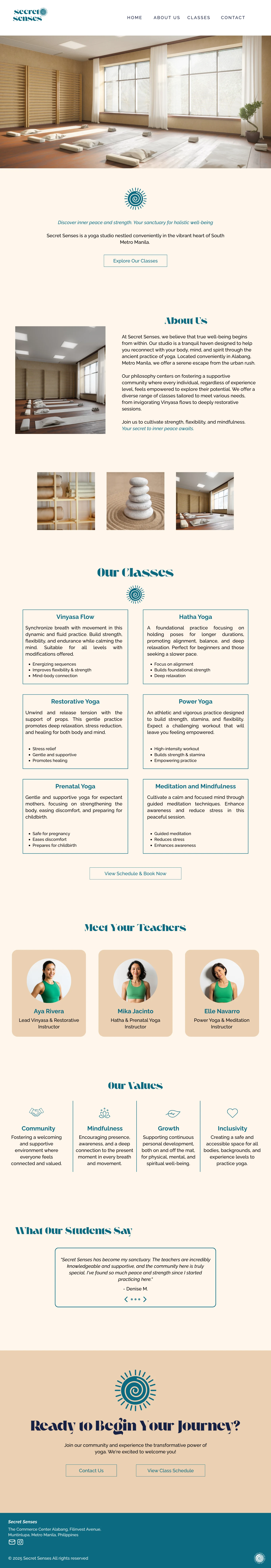 Home Page Website Copy for Secret Senses