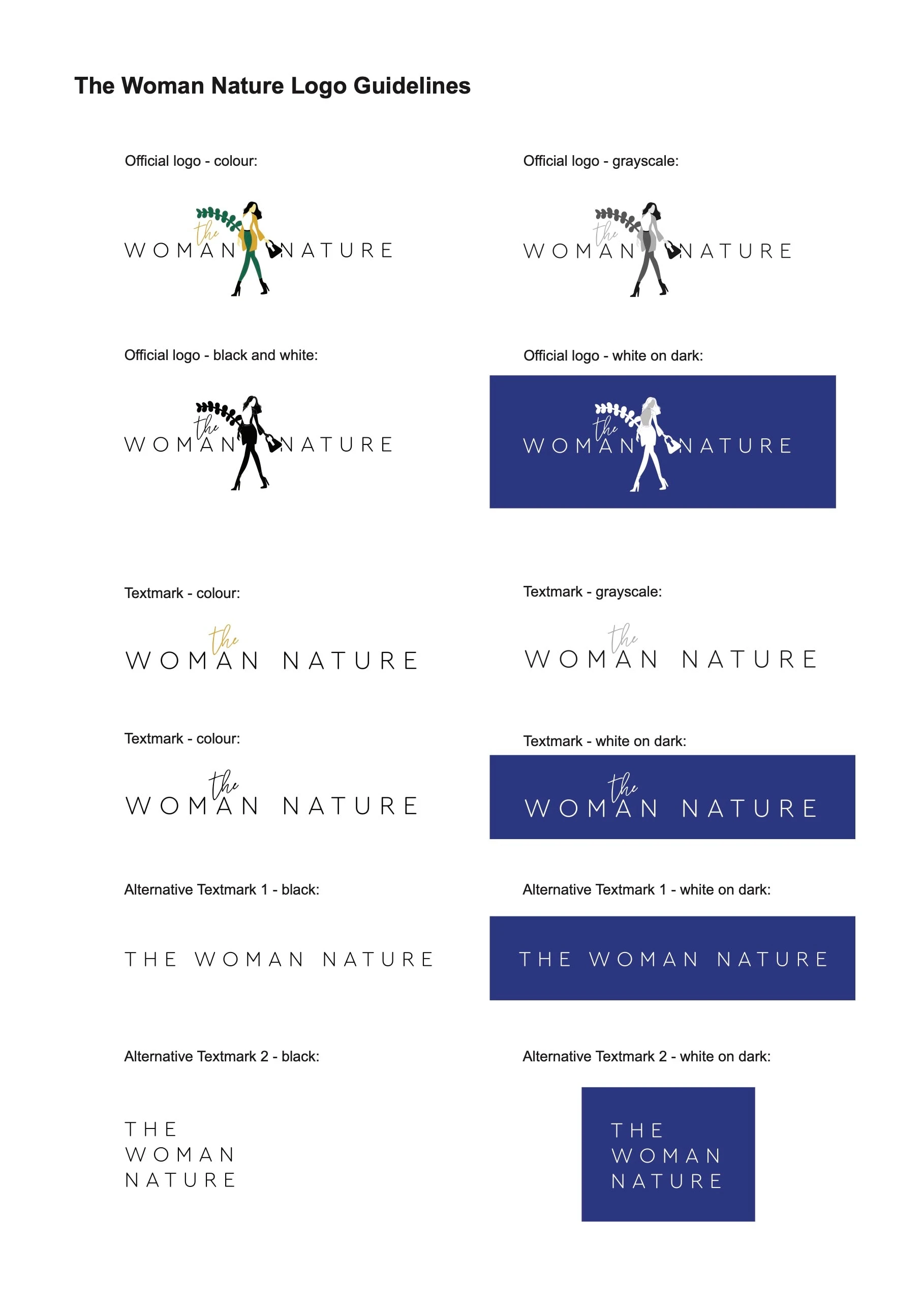 Logo and brand identity guide for a fashion apparel