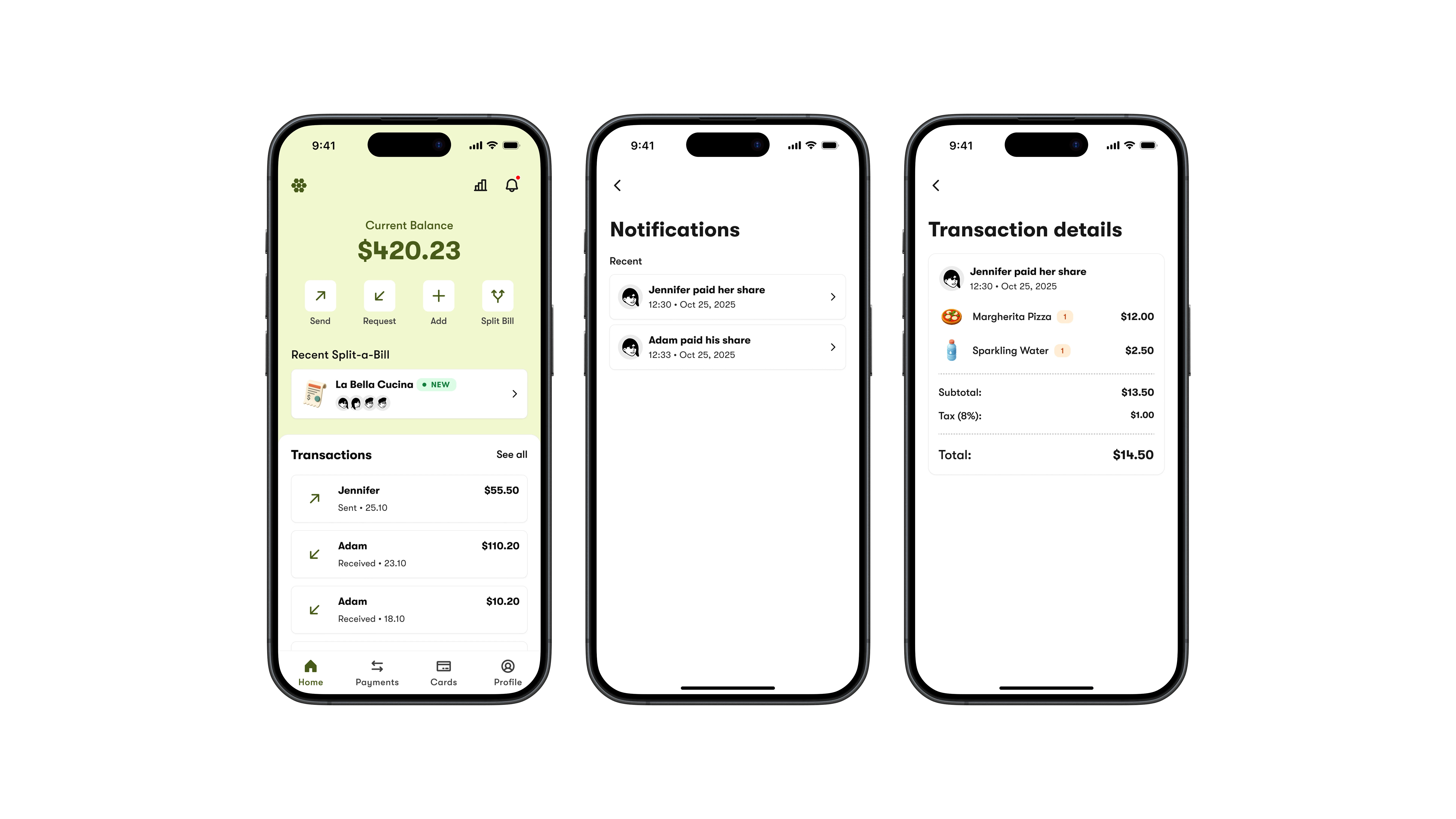 Notifications when bill is paid