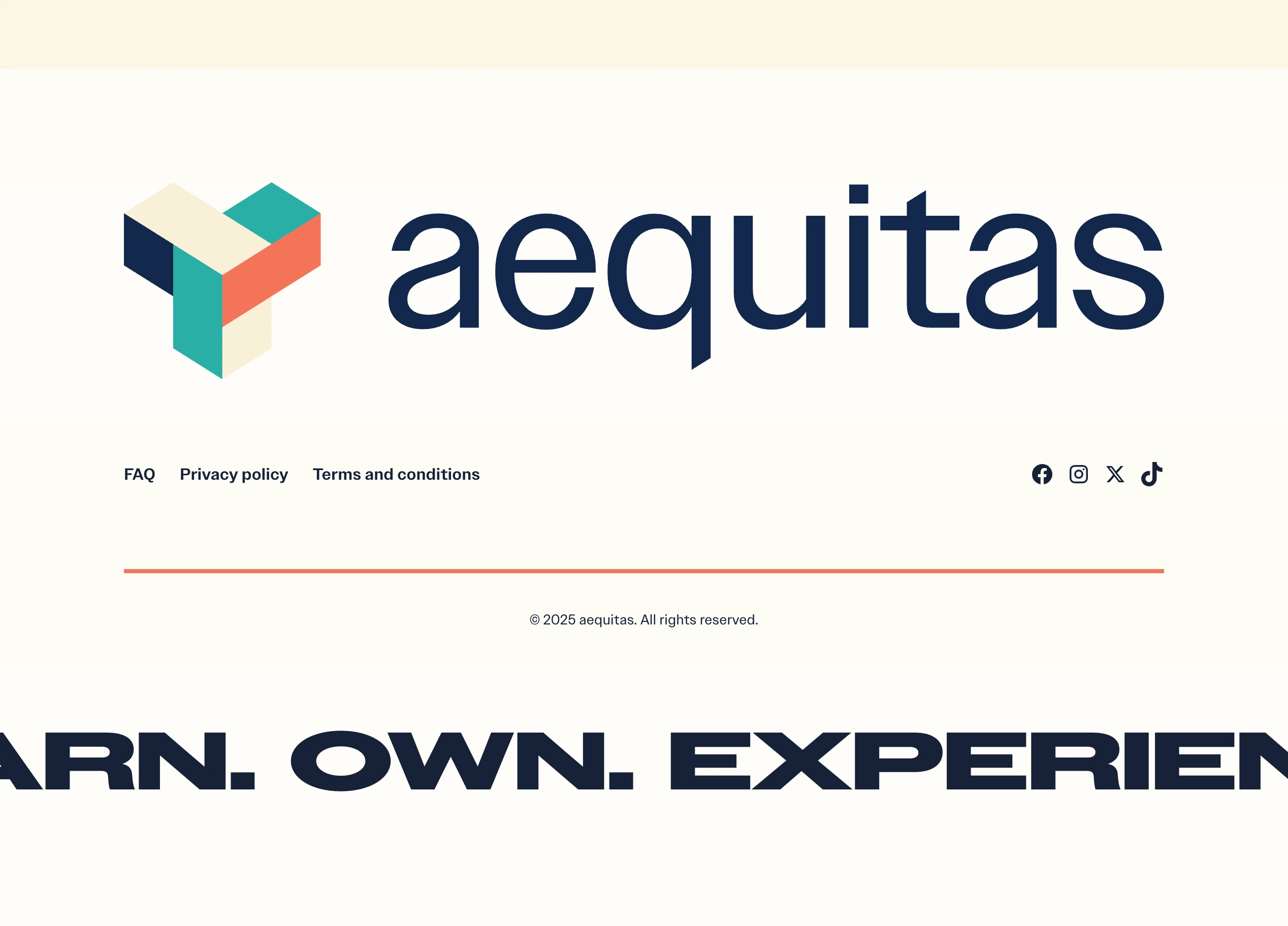 Webiste footer with marquee animation
