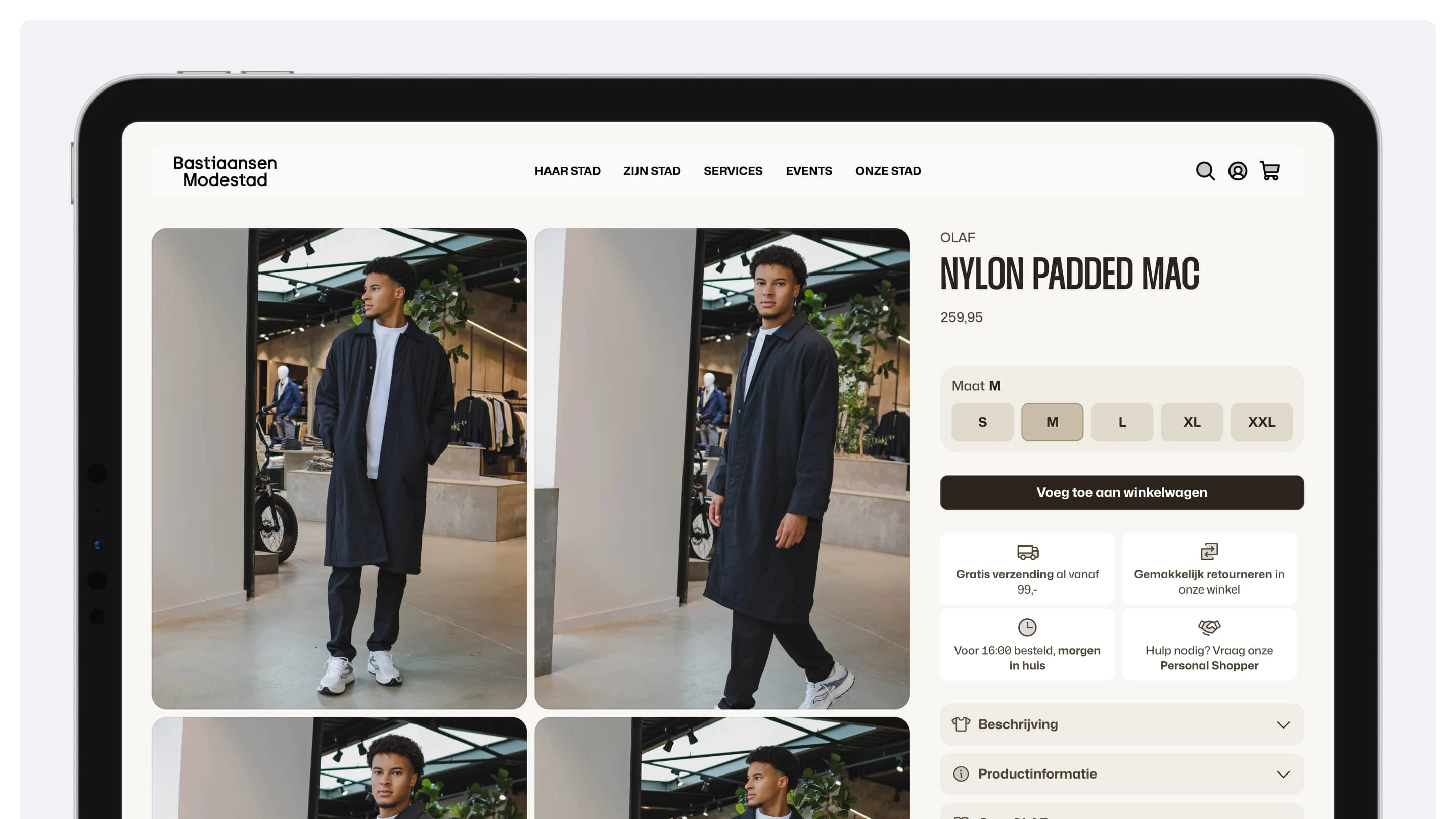 Product display page for Bastiaansen Modestad