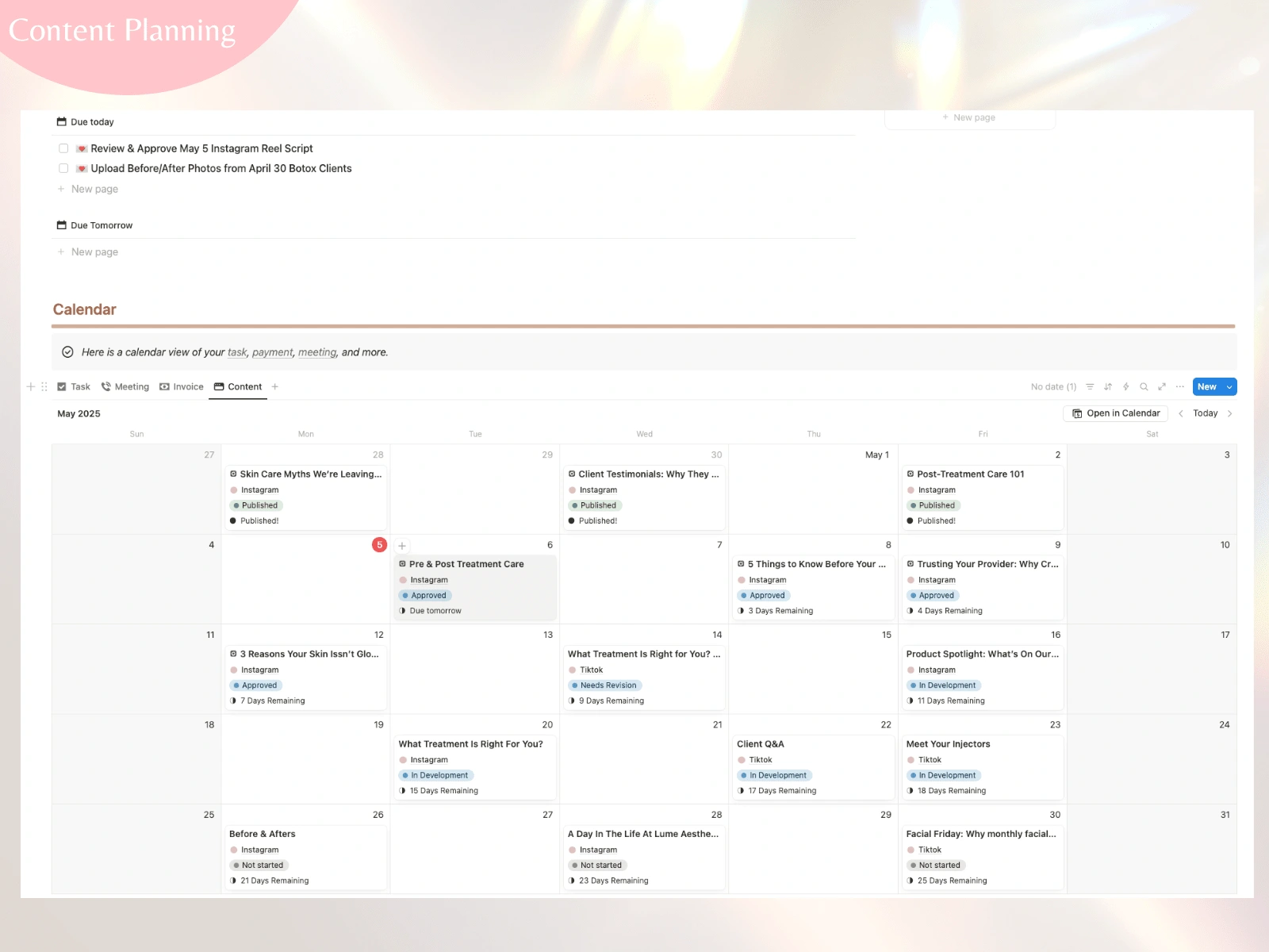 Content Calendar 
