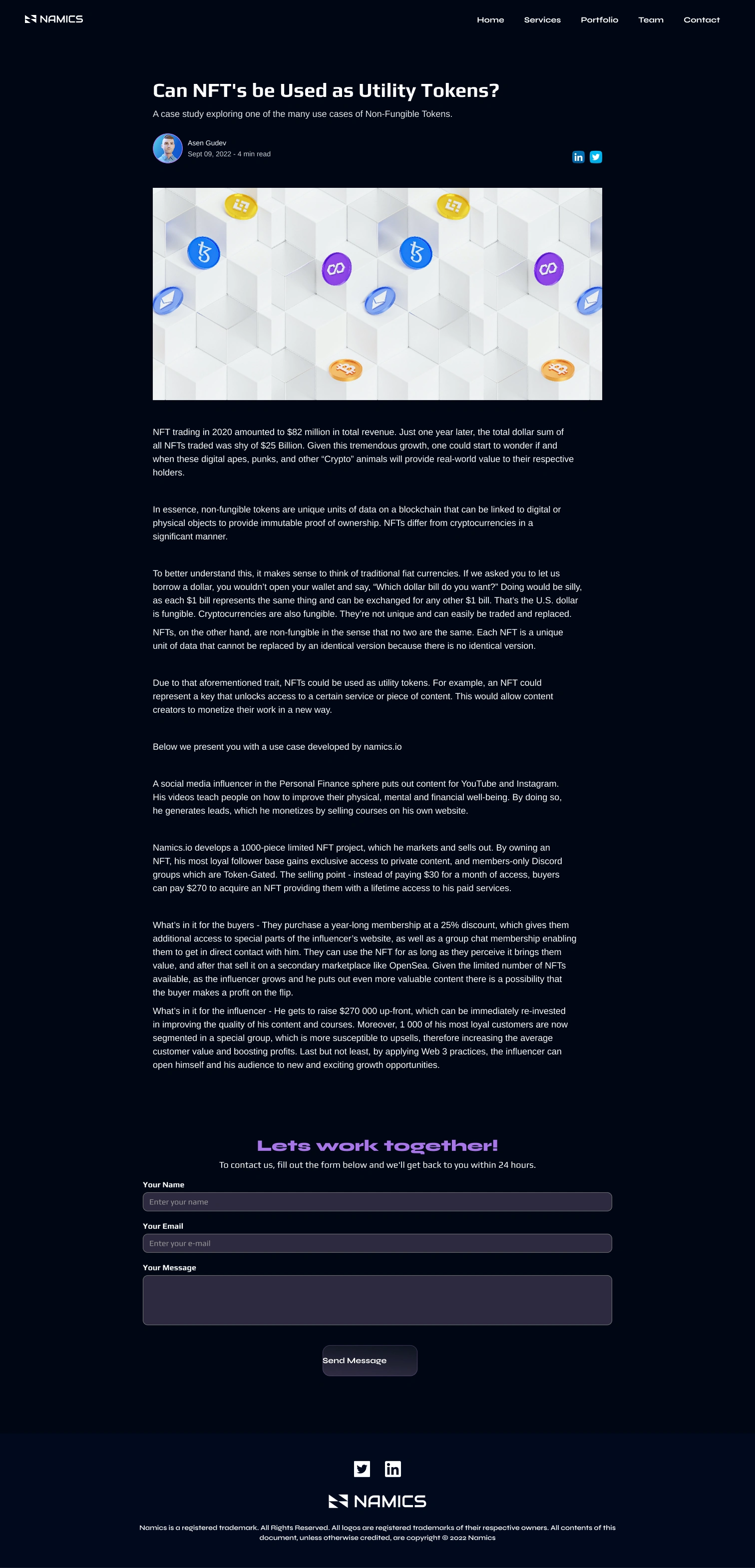 Namics.io Blog CMS Page