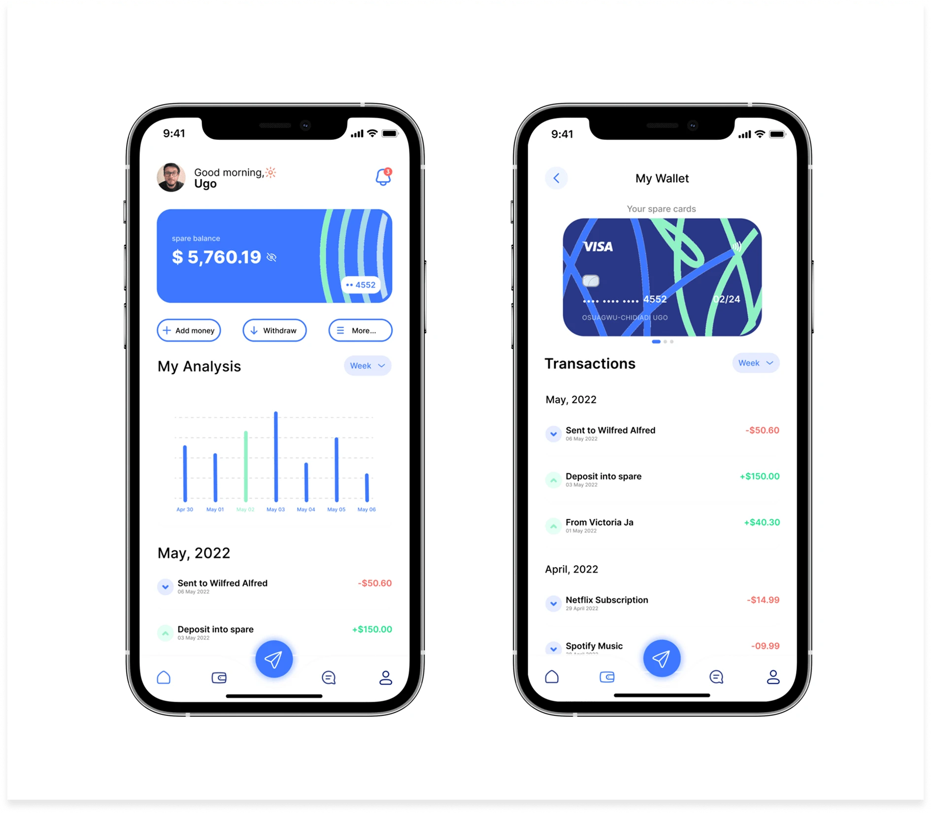 Home and Wallet Screen