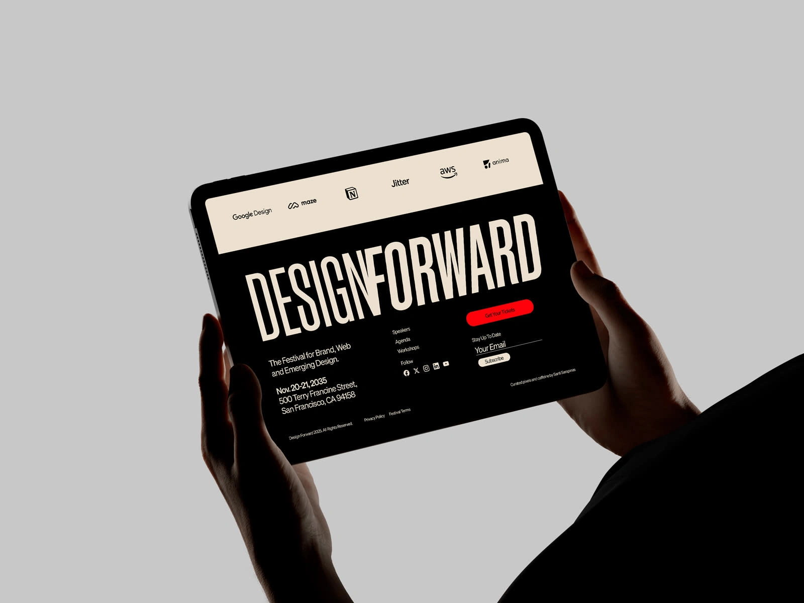 Design Forward Festival Landing Page Design