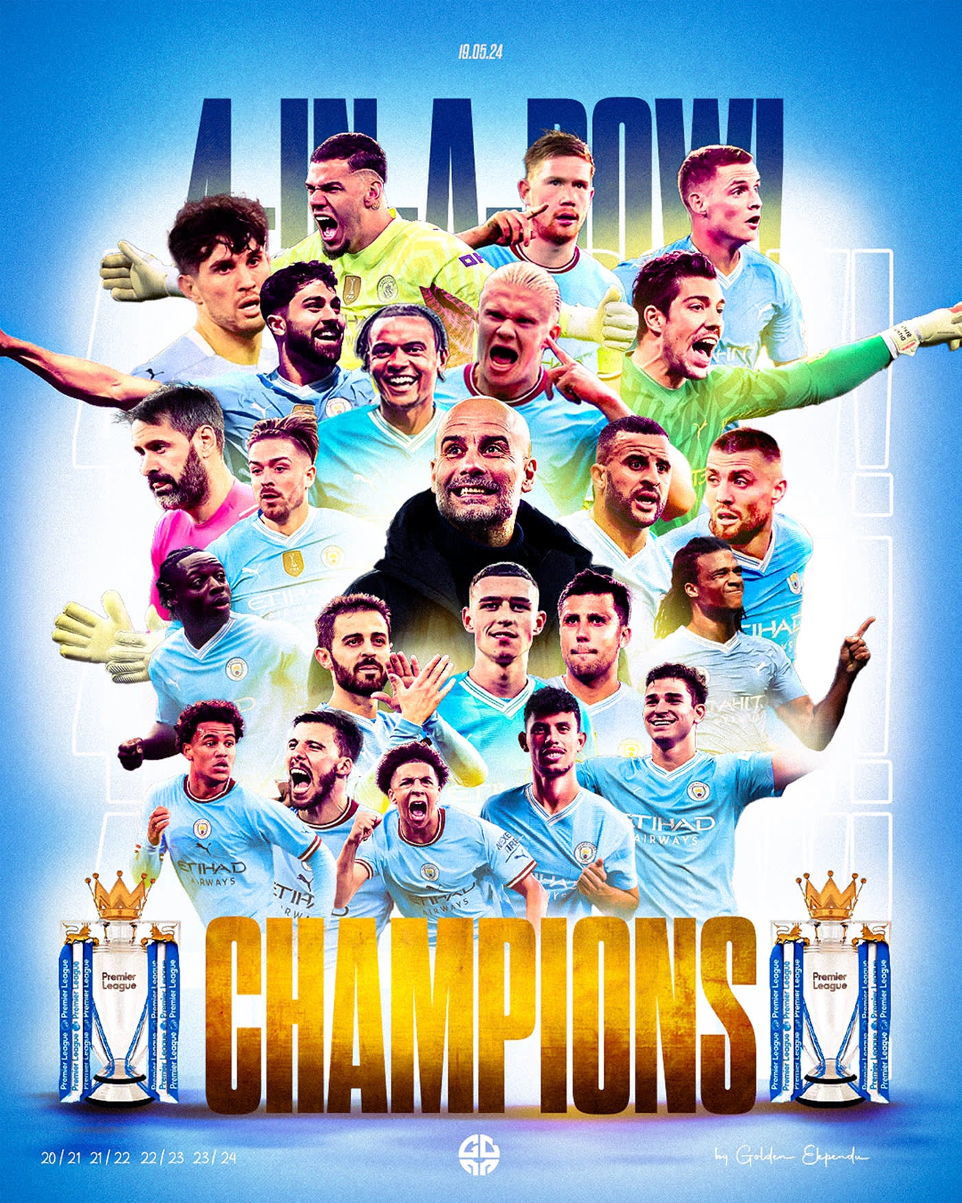 ,Mancester City 4-IN-A-ROW team graphic
