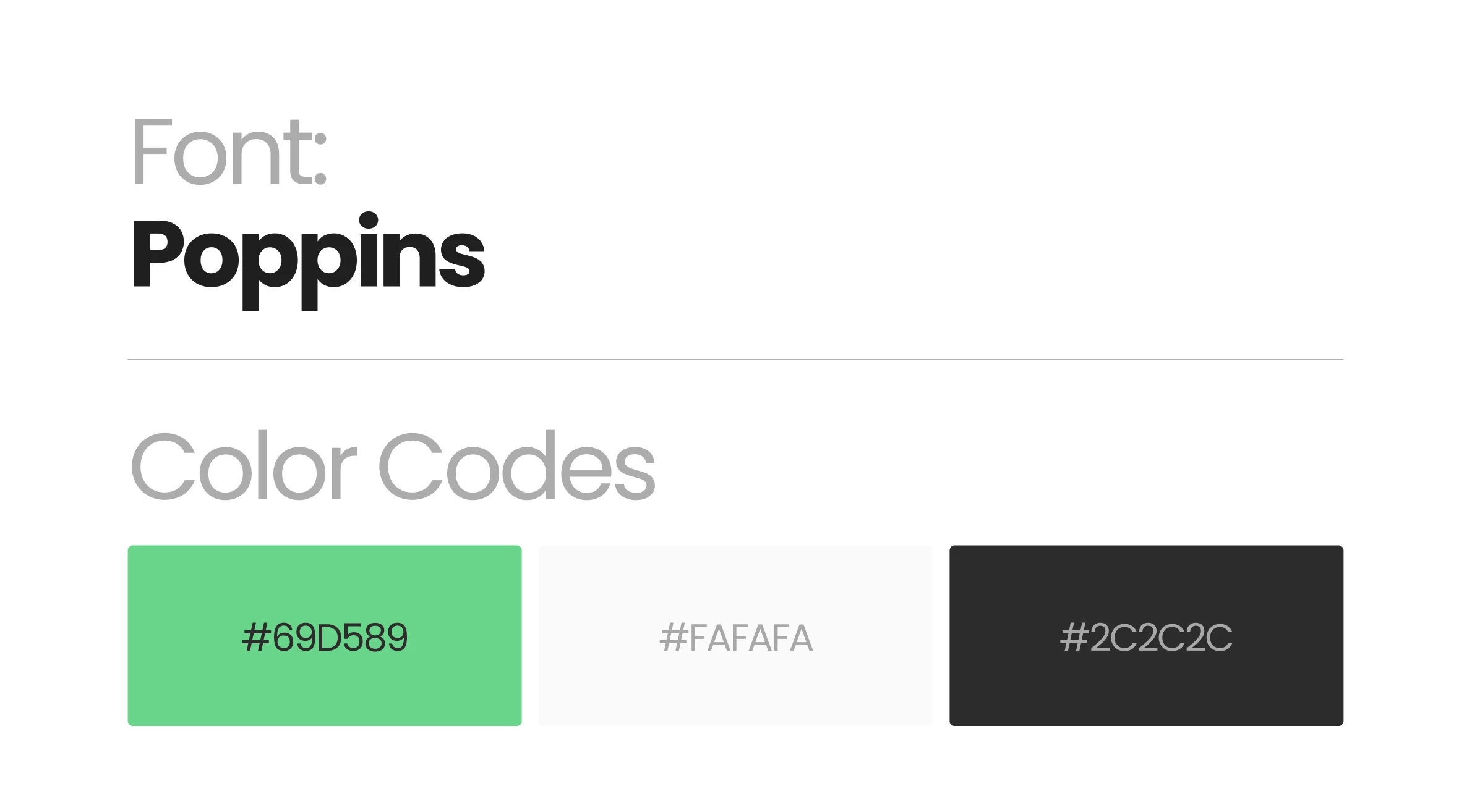 Typeface and Color codes