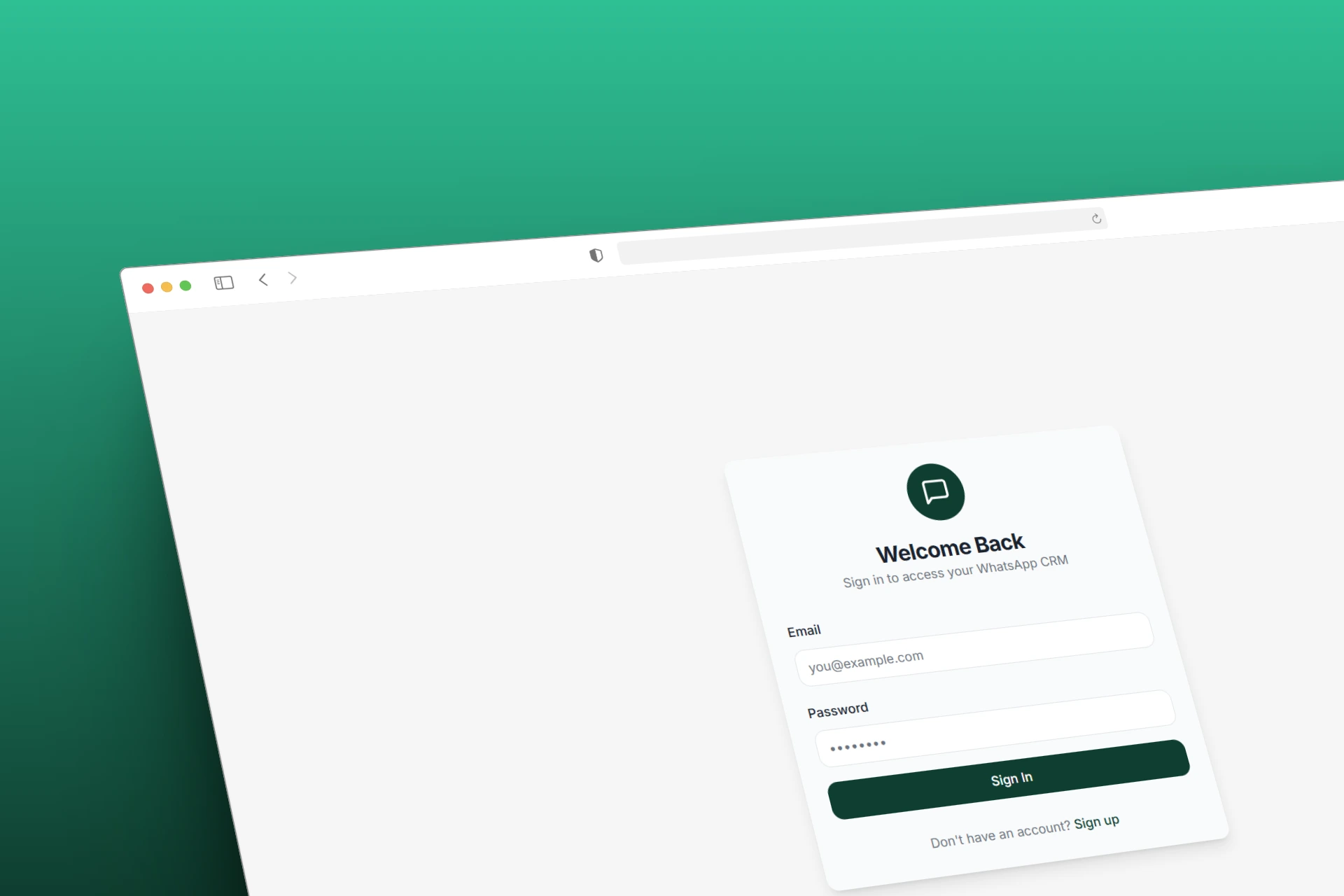 clean glassmorphic form with brand palette