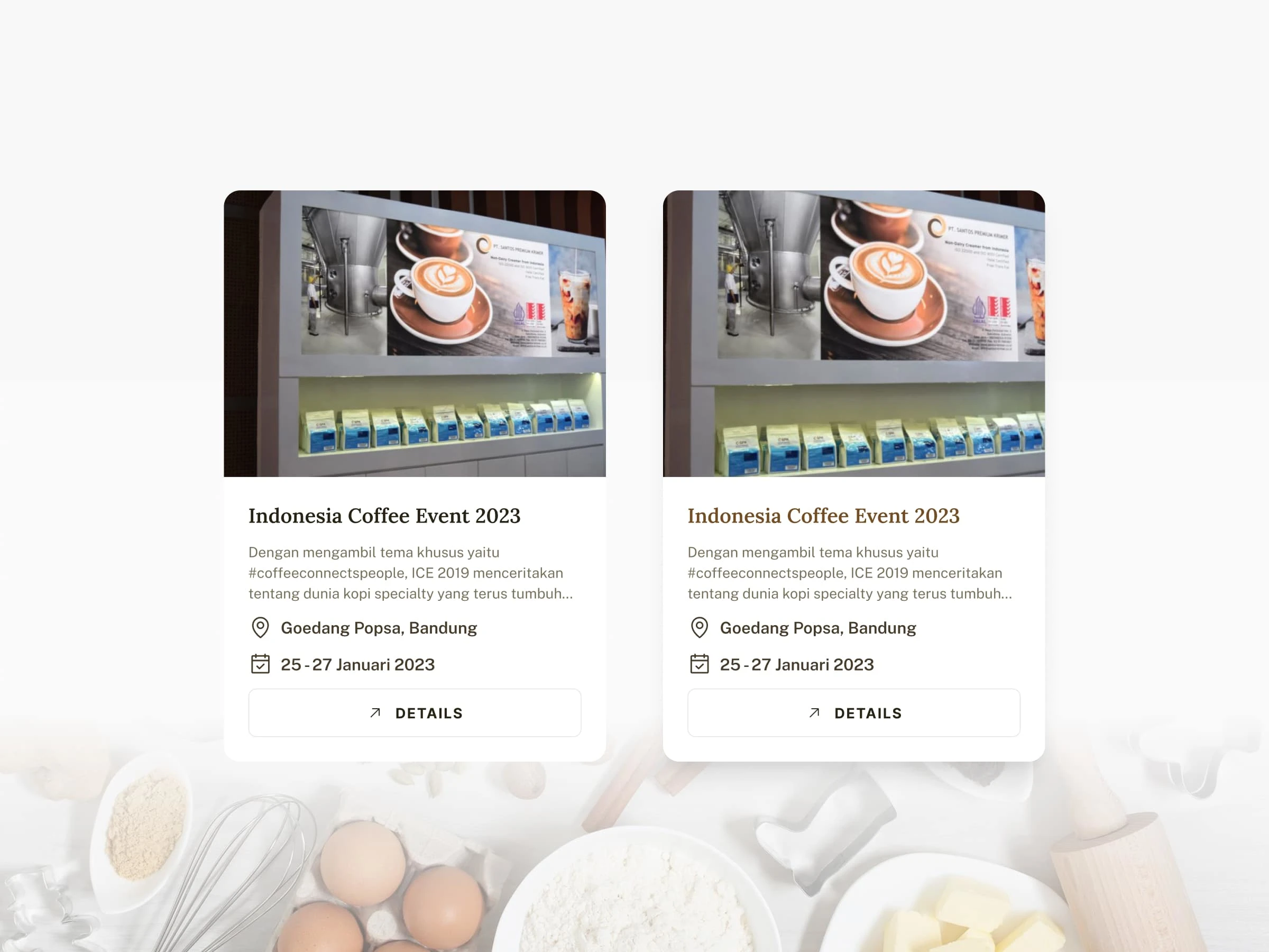 Event / agenda component