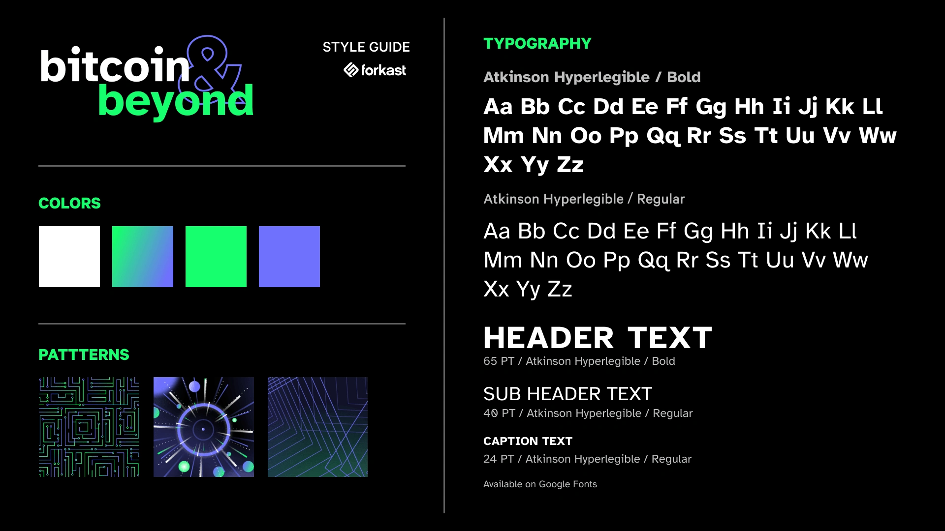Style guide for event brand