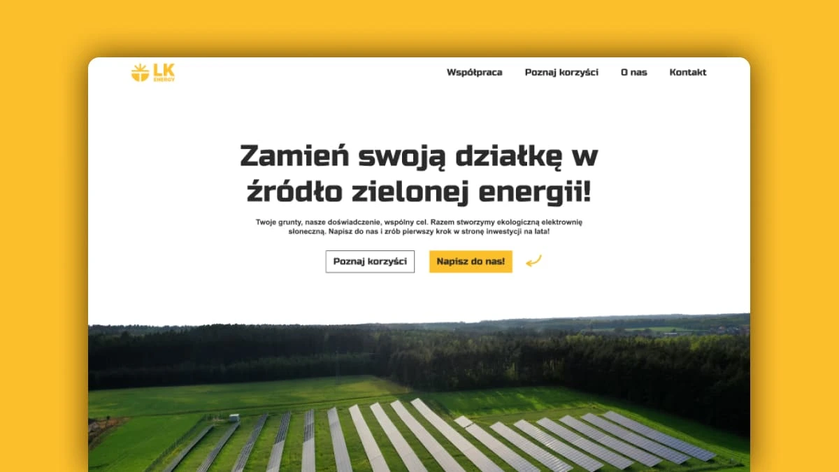 Hero section of lkenergy.pl