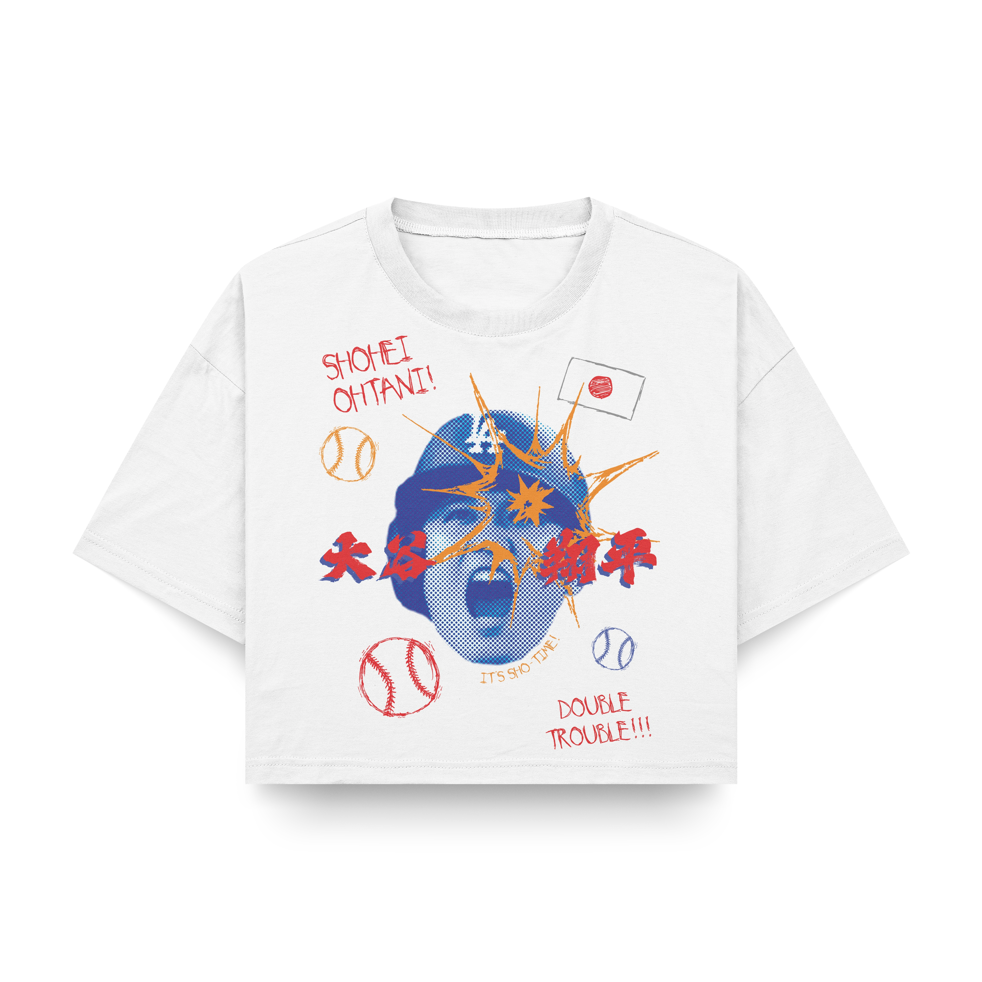 Bonus content: the final poster on a white crop top (CMYK version). As someone who loves graphic tees of her favorite characters and celebrities, I felt that this poster would be a perfect fit for such a shirt. Fun, vibrant, and quirky enough to get a compliment from fans and everyday people alike.