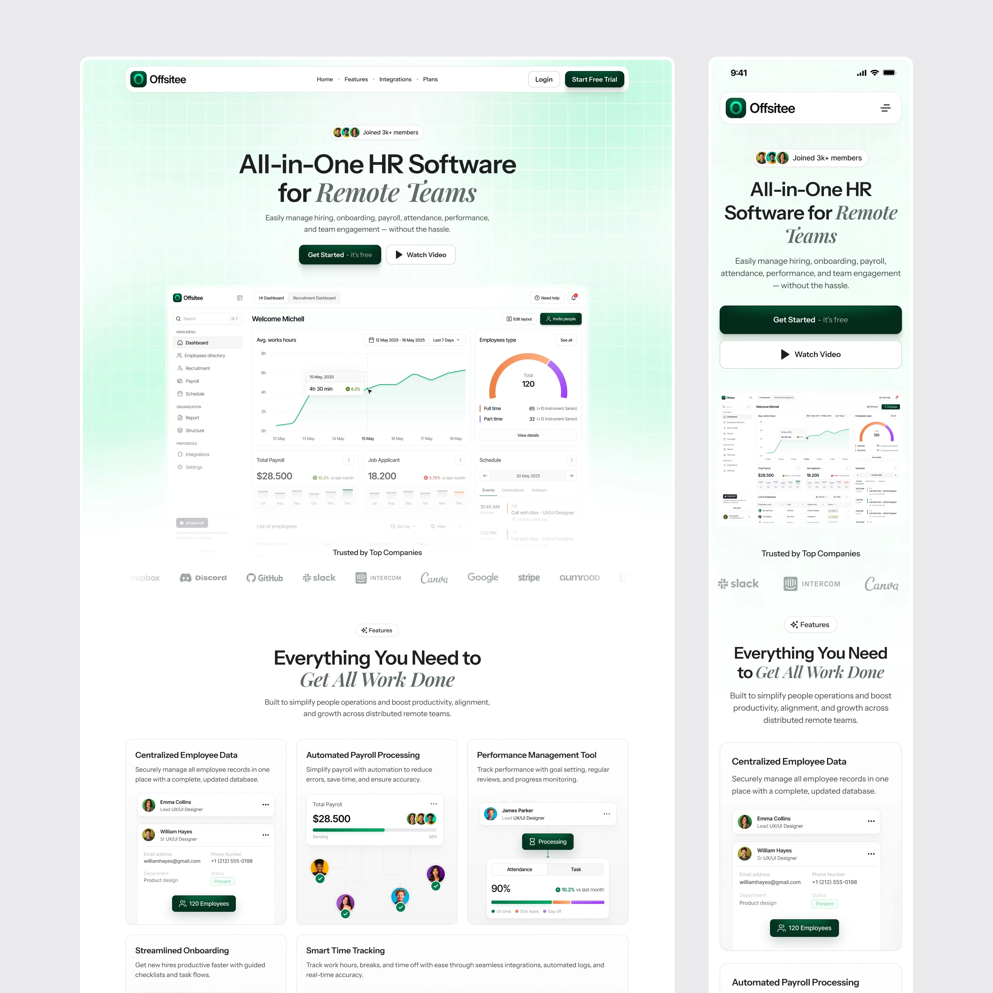 Desktop + mobile view