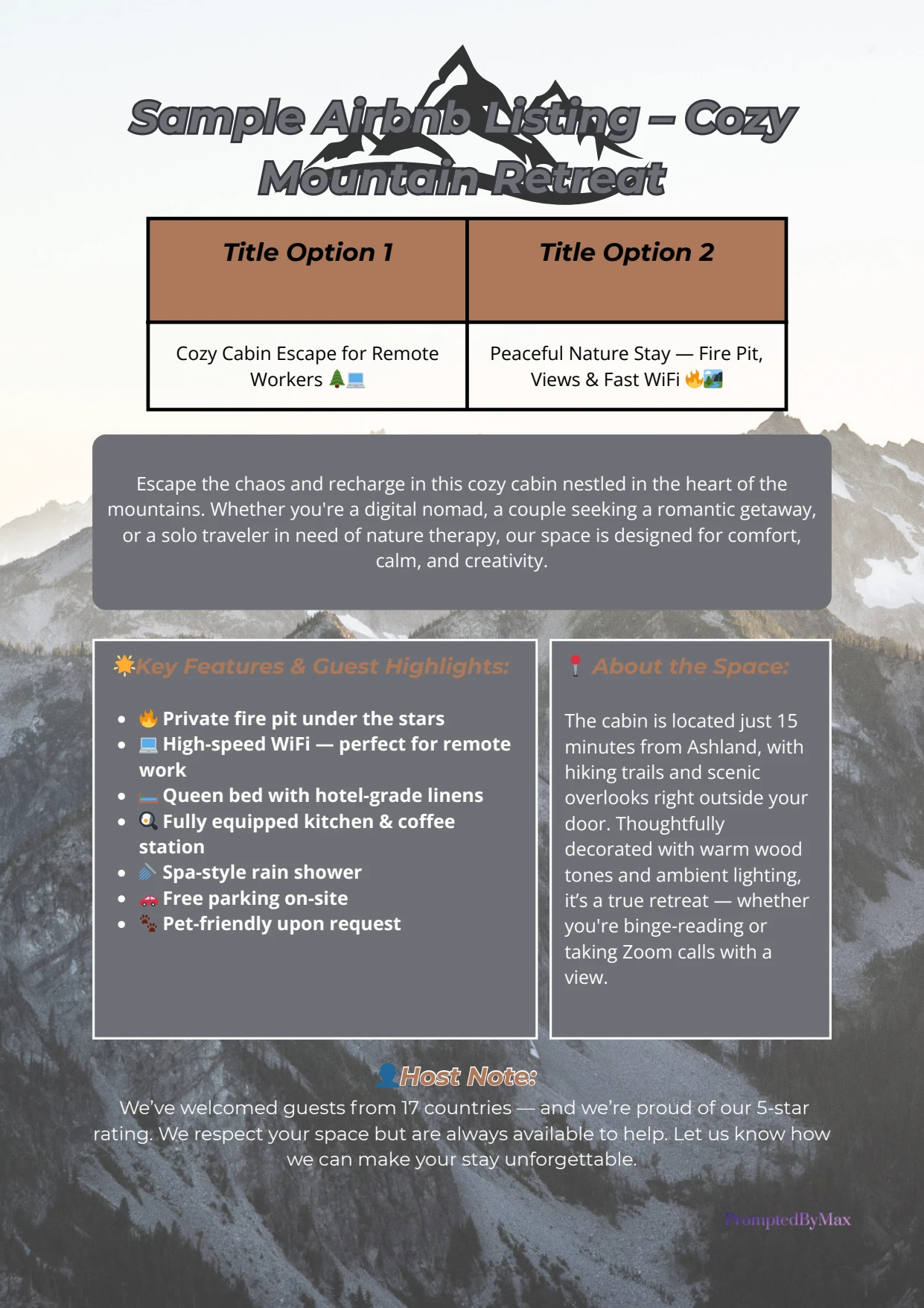Cozy Mountain Retreat PDF
