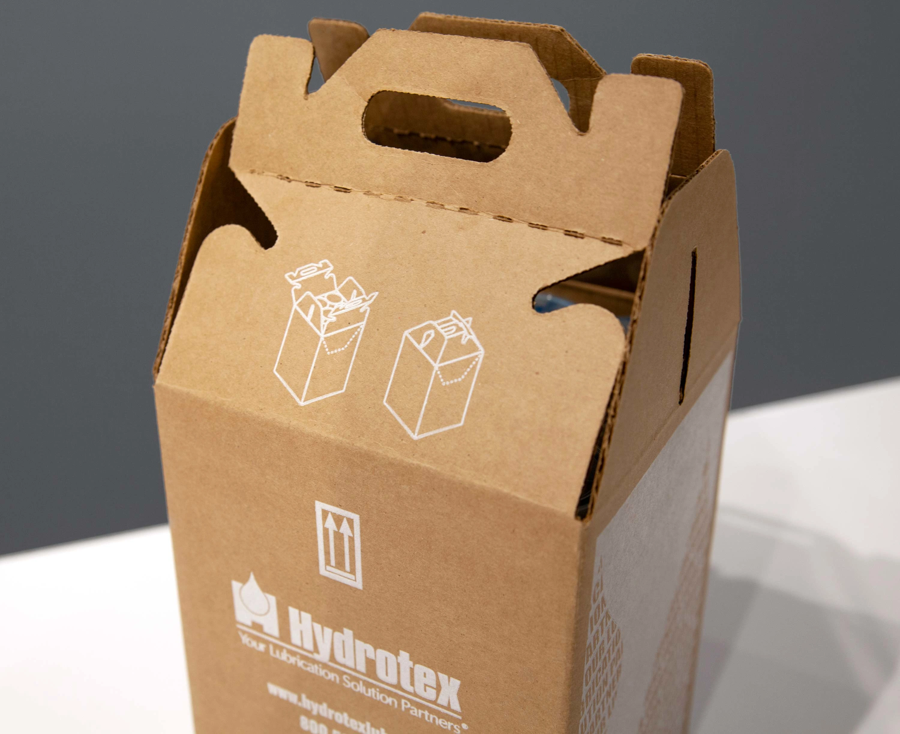 Pop-up handle portion of inner carton featuring illustration. 
