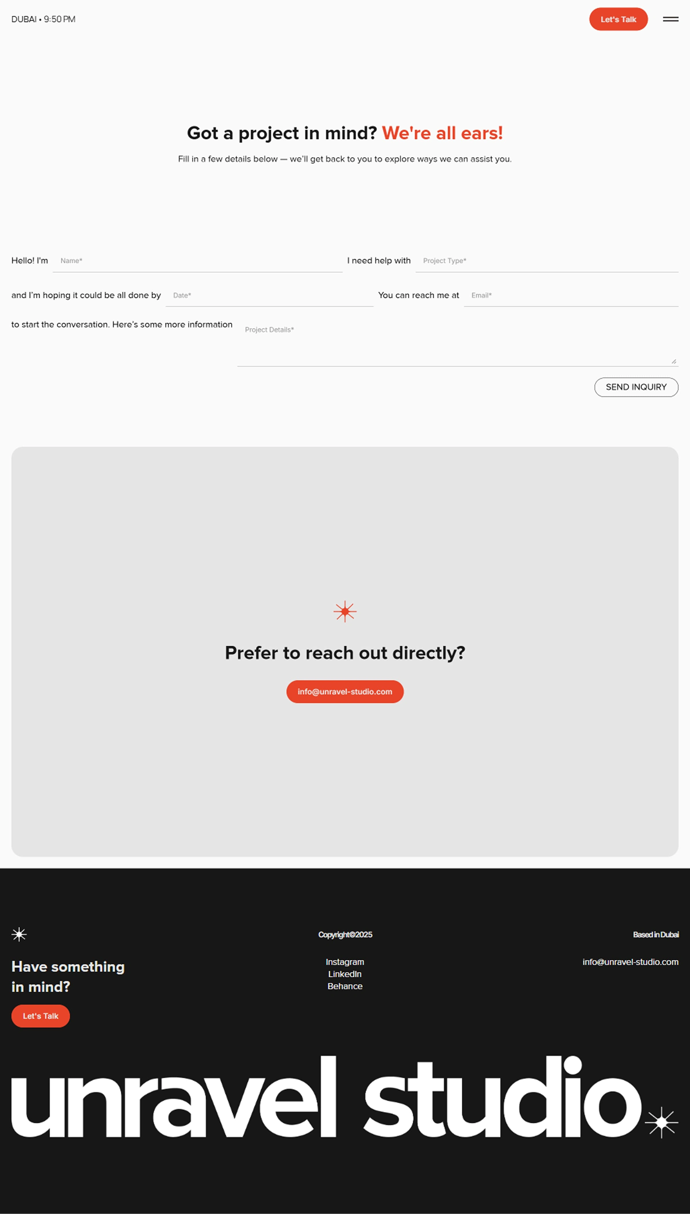 Contact page