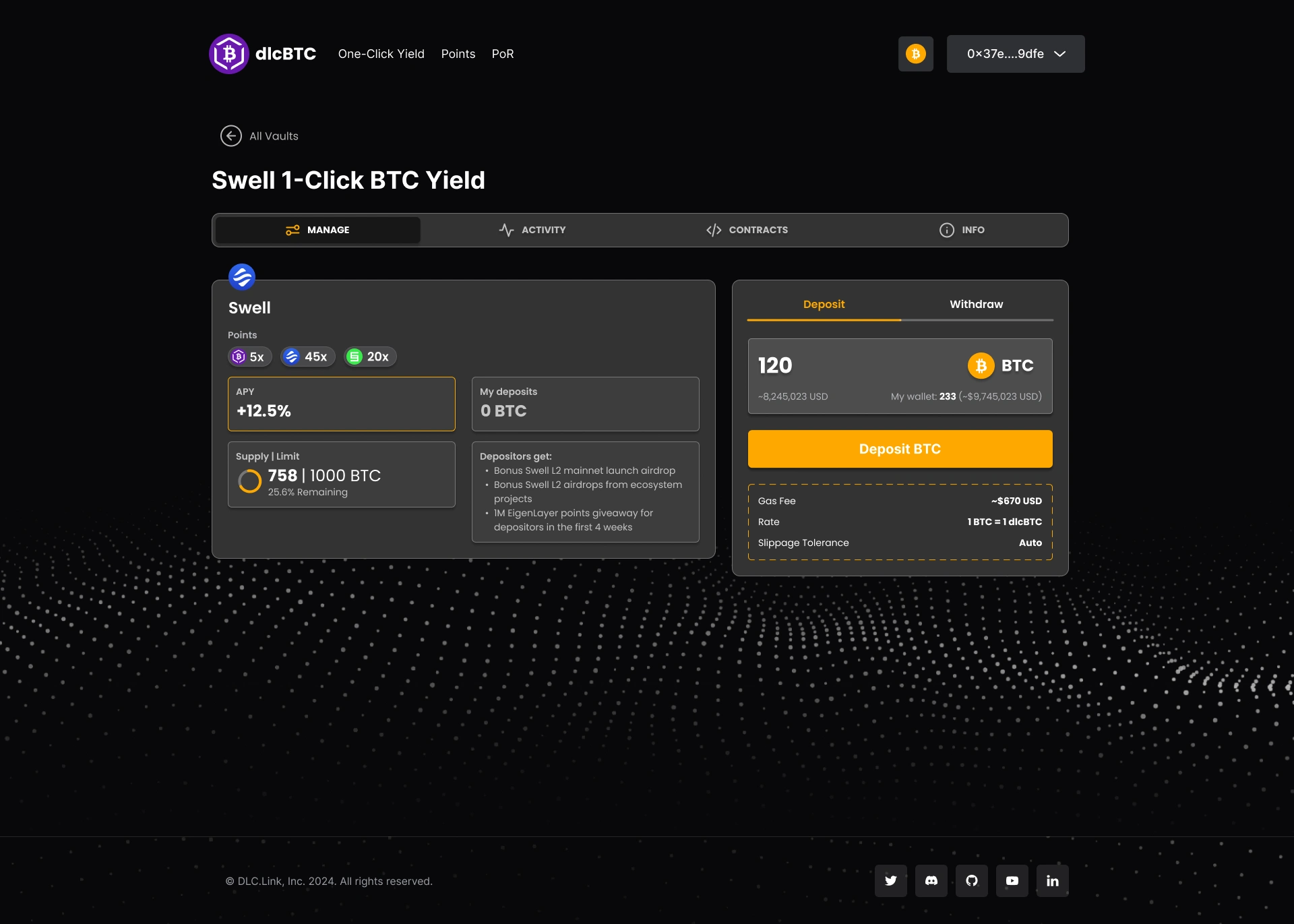 Hiding the technical complexity to focus the user on the reward and the deposit action.
