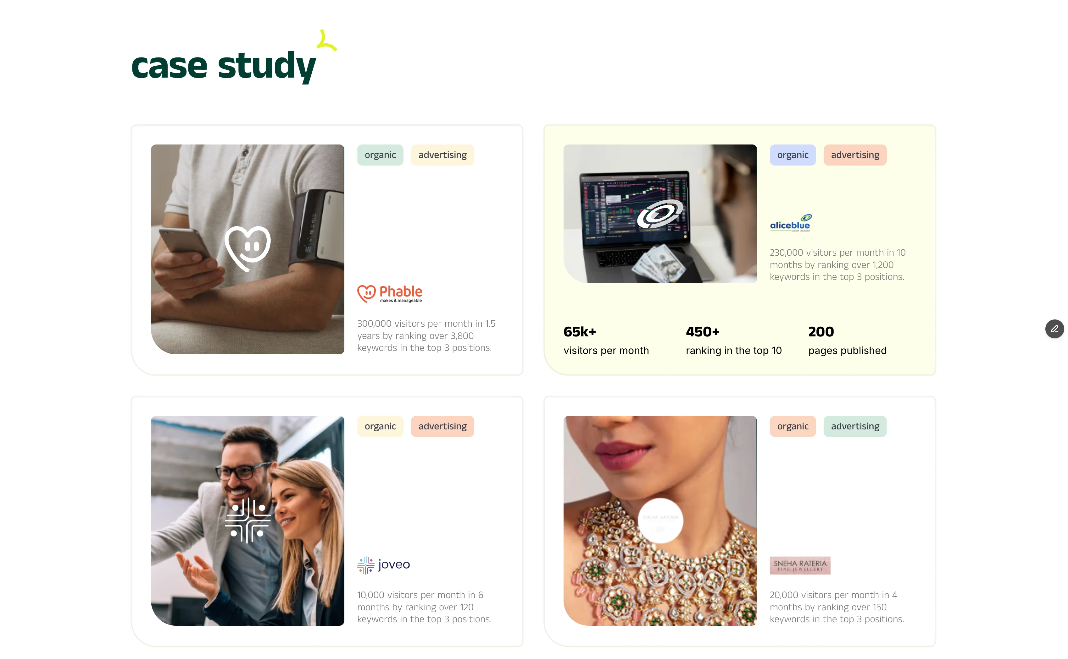 Case study Card with Hover state