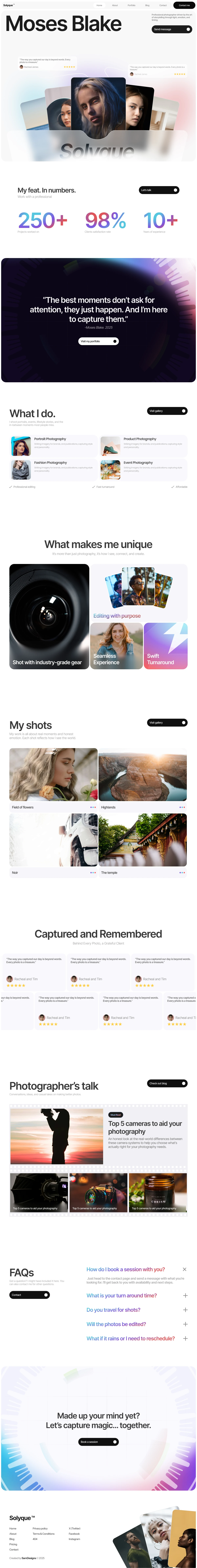 Solyque full landing page