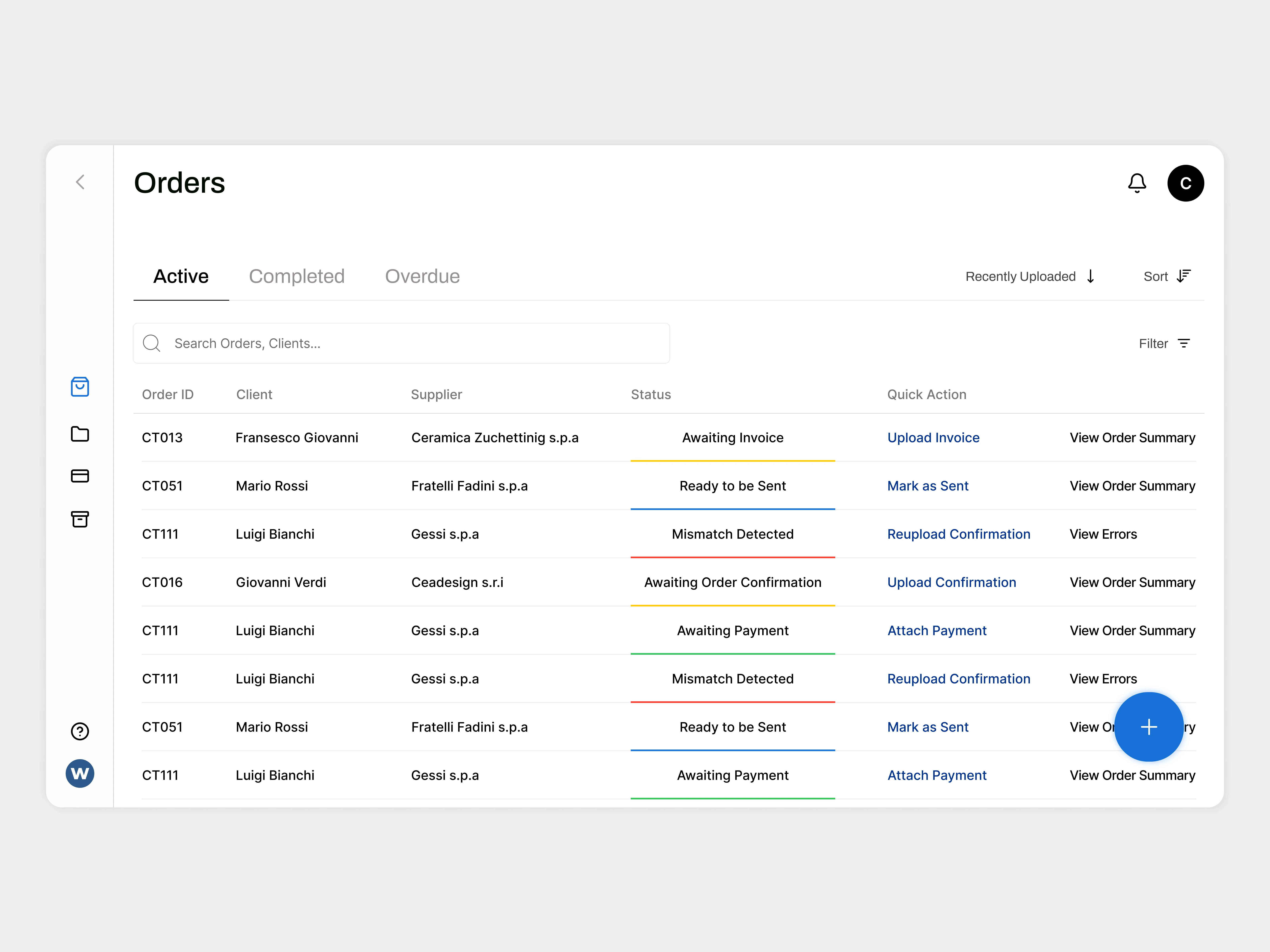 Orders Page