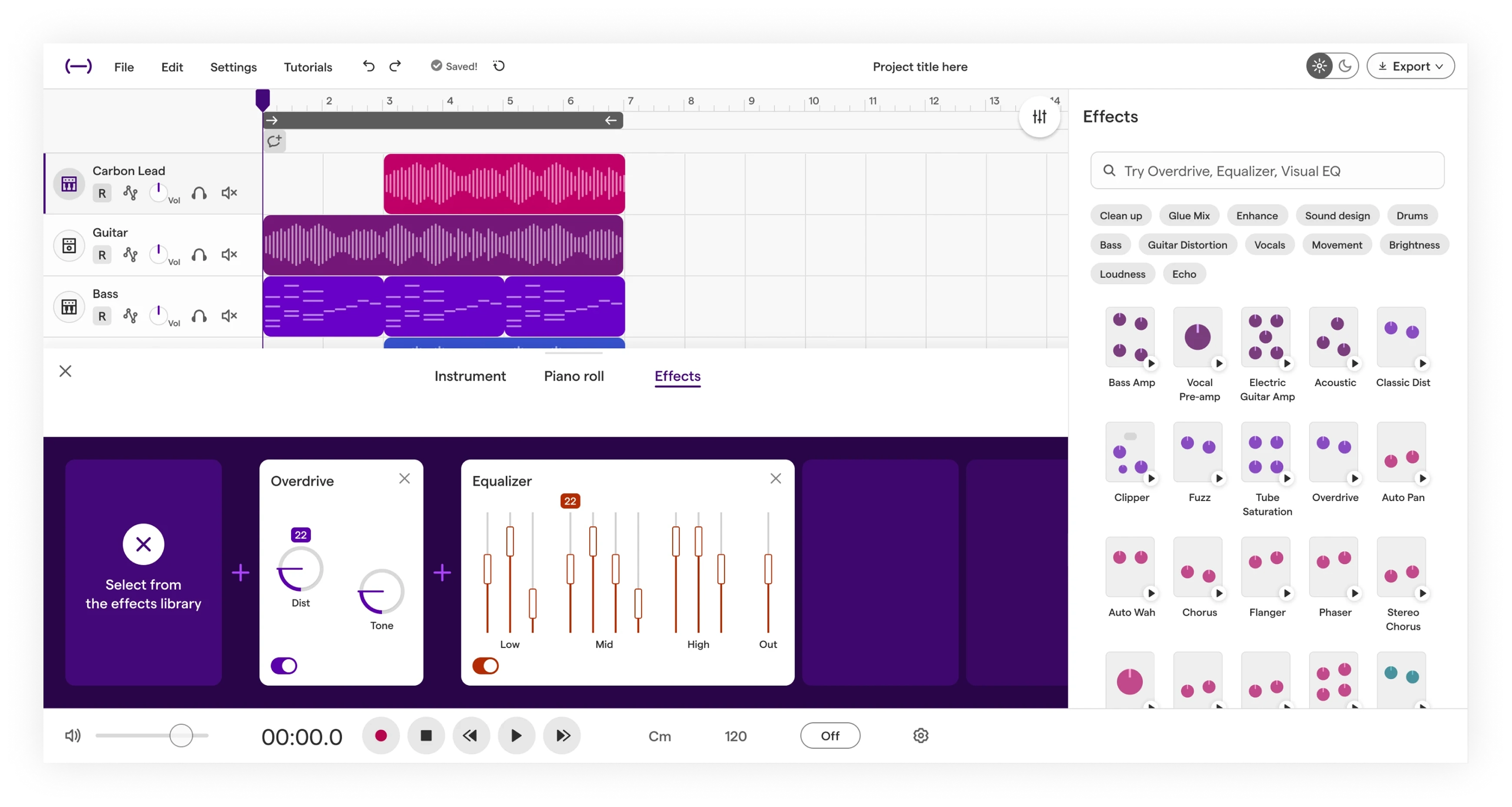 New: Effects catalog in the side panel