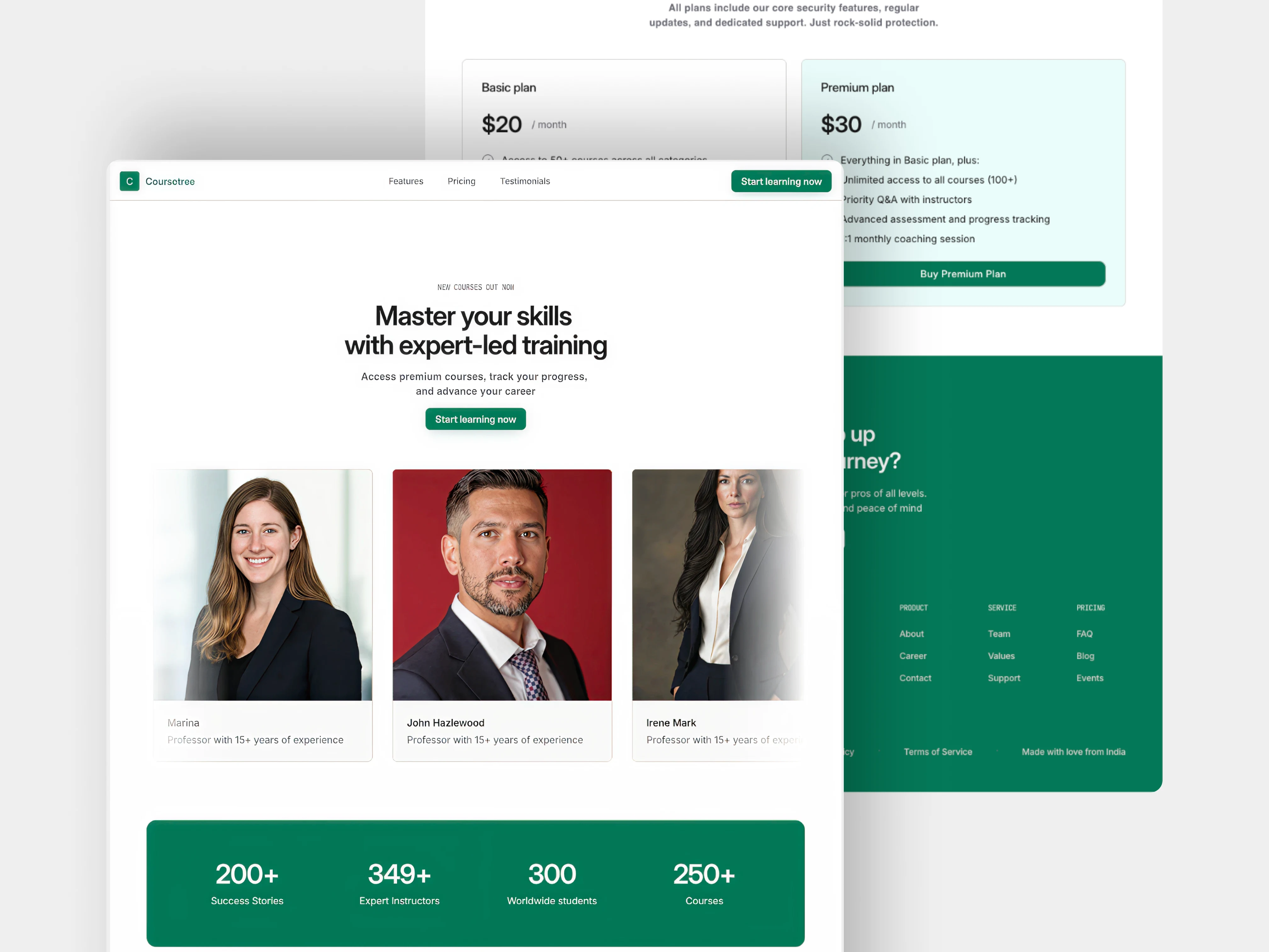 Template Landing page