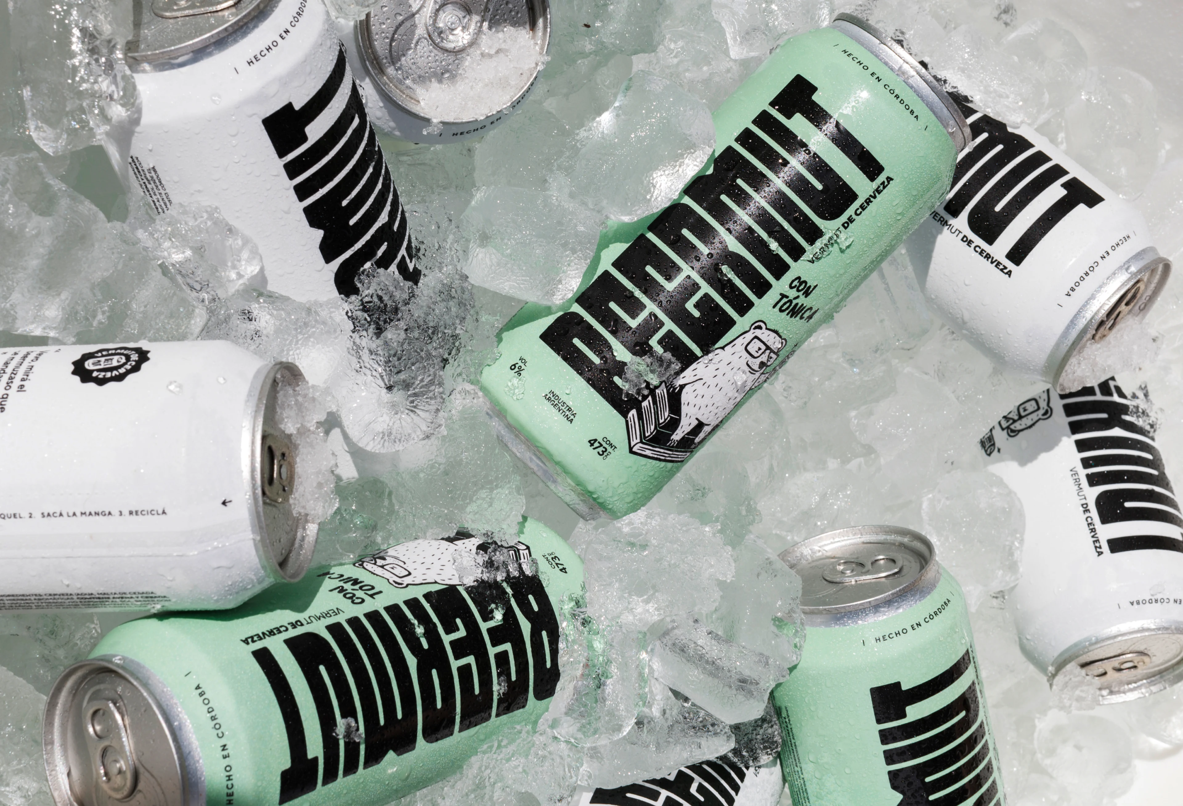 Beermut is an innovative craft beverage that marries vermouth with beer. This unique creation stems from a collaboration between El Guarango Vermut and Traümer beer. The branding, designed by Vic Rojo Studio, features two distinct cans representing different products, each adorned with a spectacle-sporting bear.

