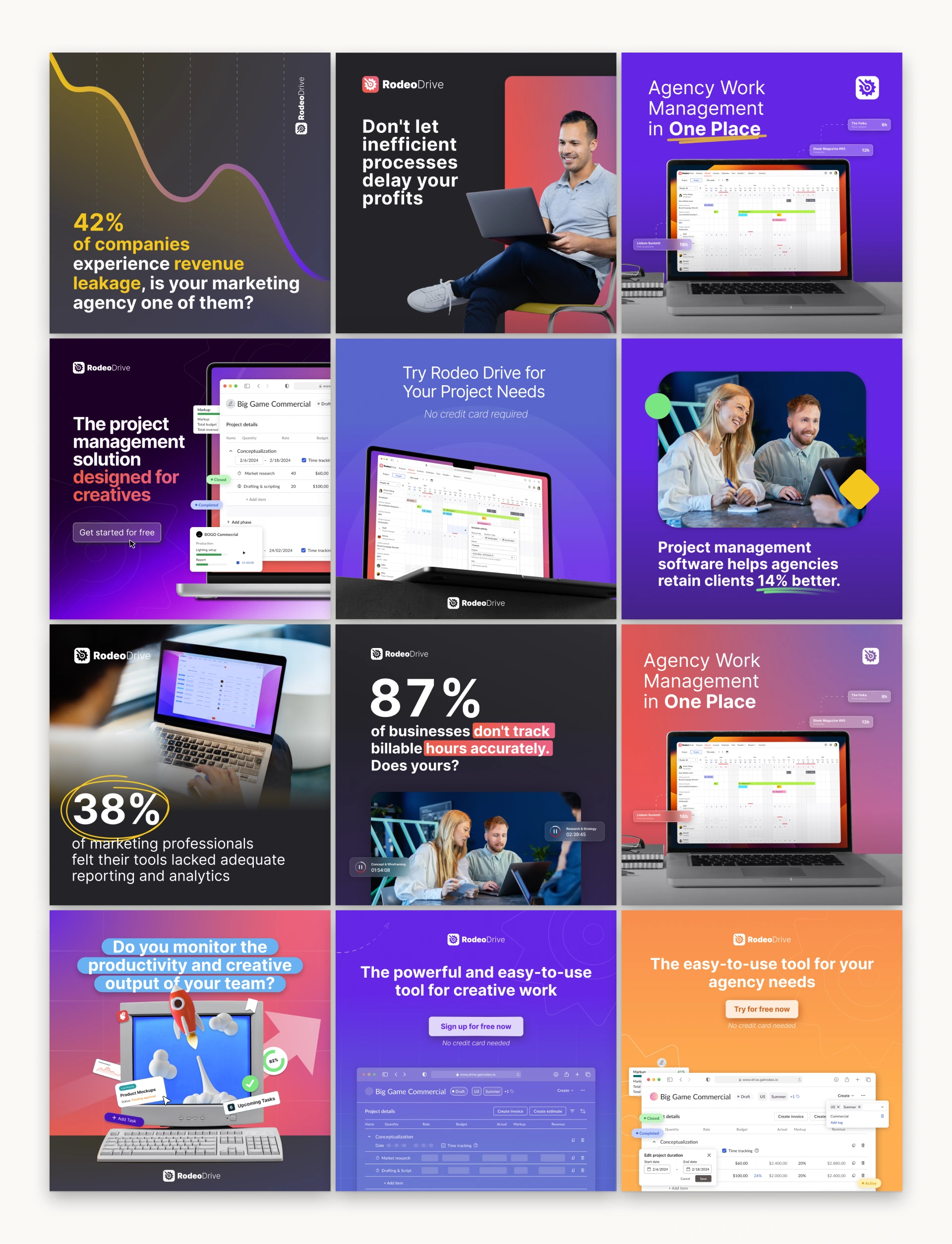 Paid Media Designs targeting different funnel stages
